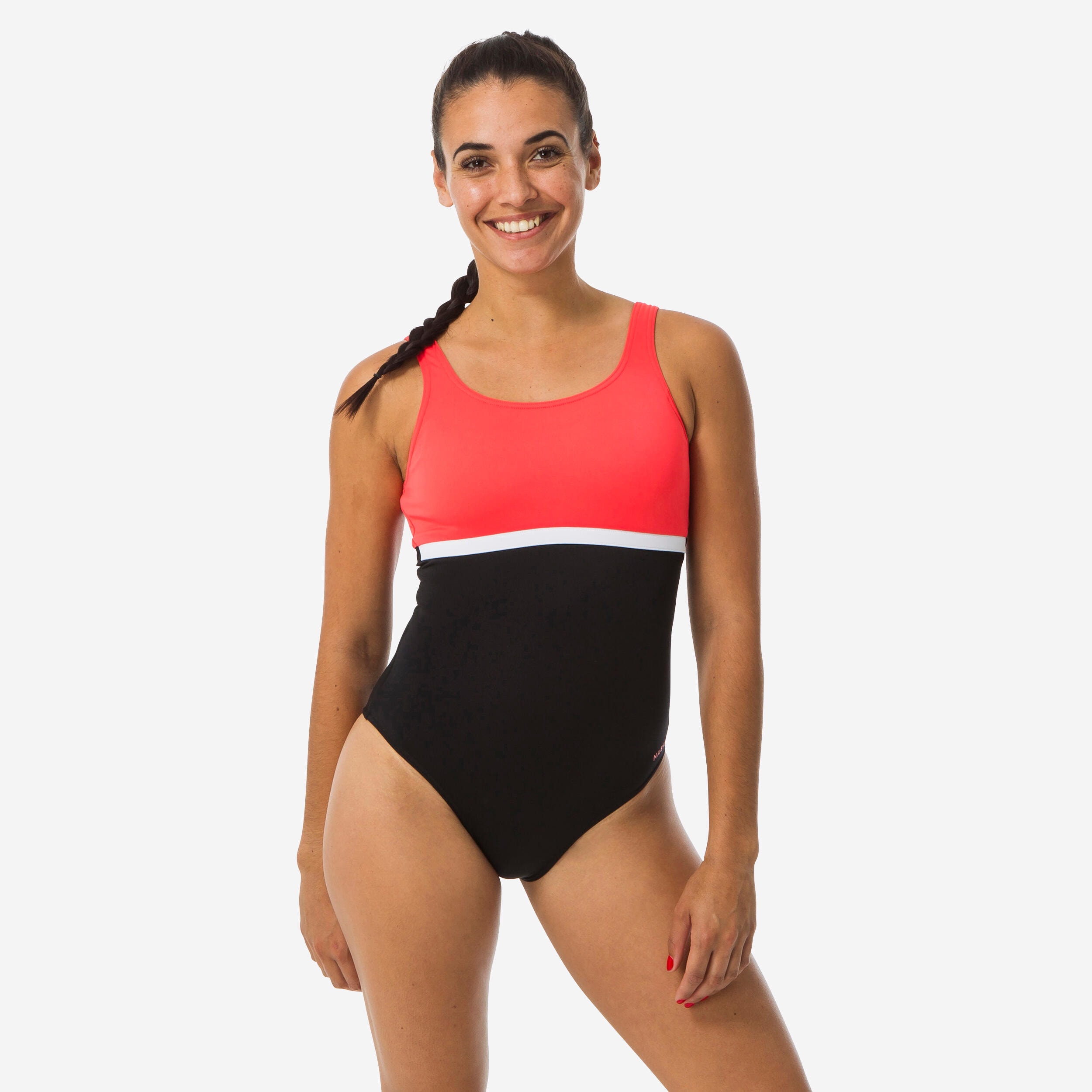 Maillot de Bain 1 Pièce Femme Heva li Noir Corail - Image 1