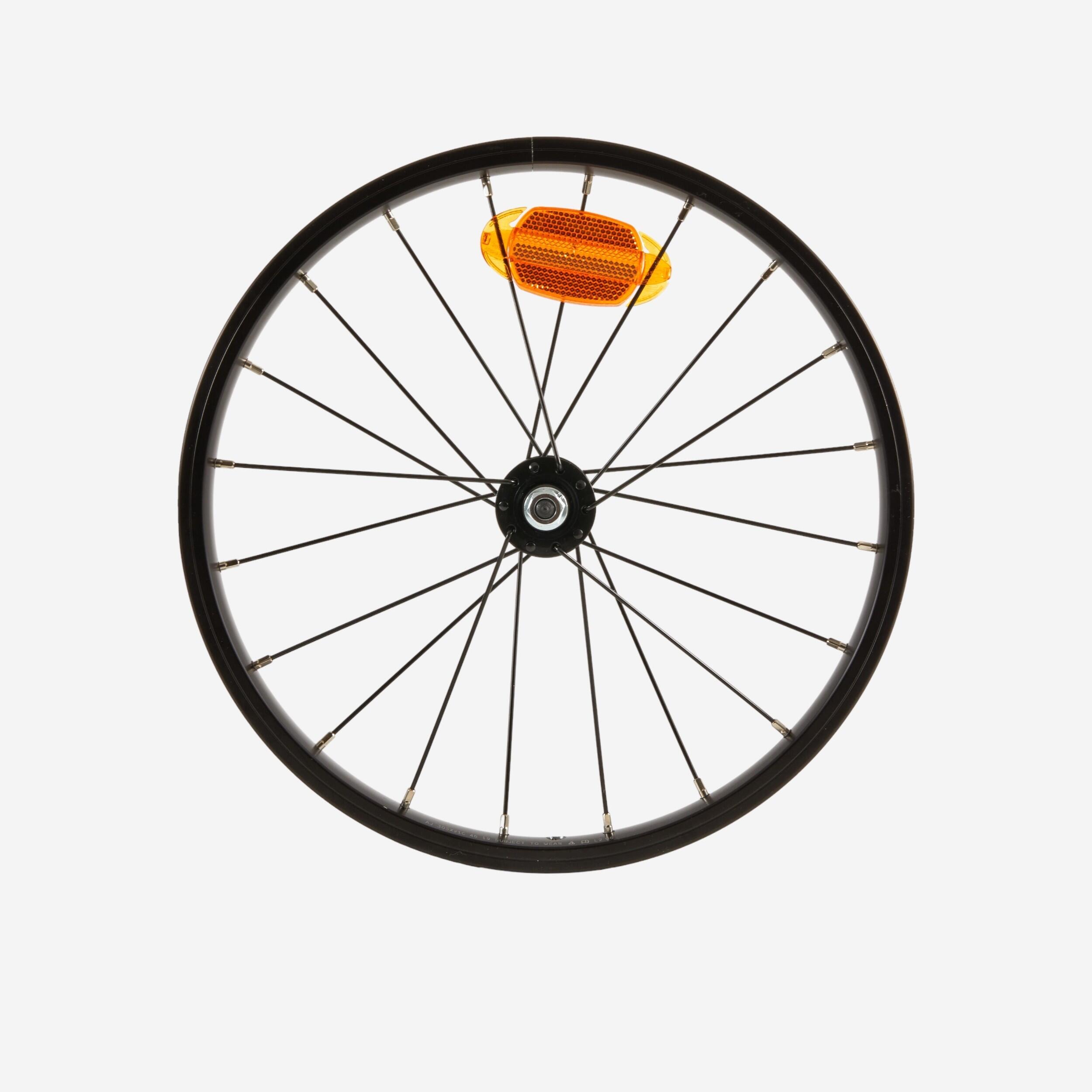 Roue vélo enfant 16 pouces avant noir rayon noir - Image 1