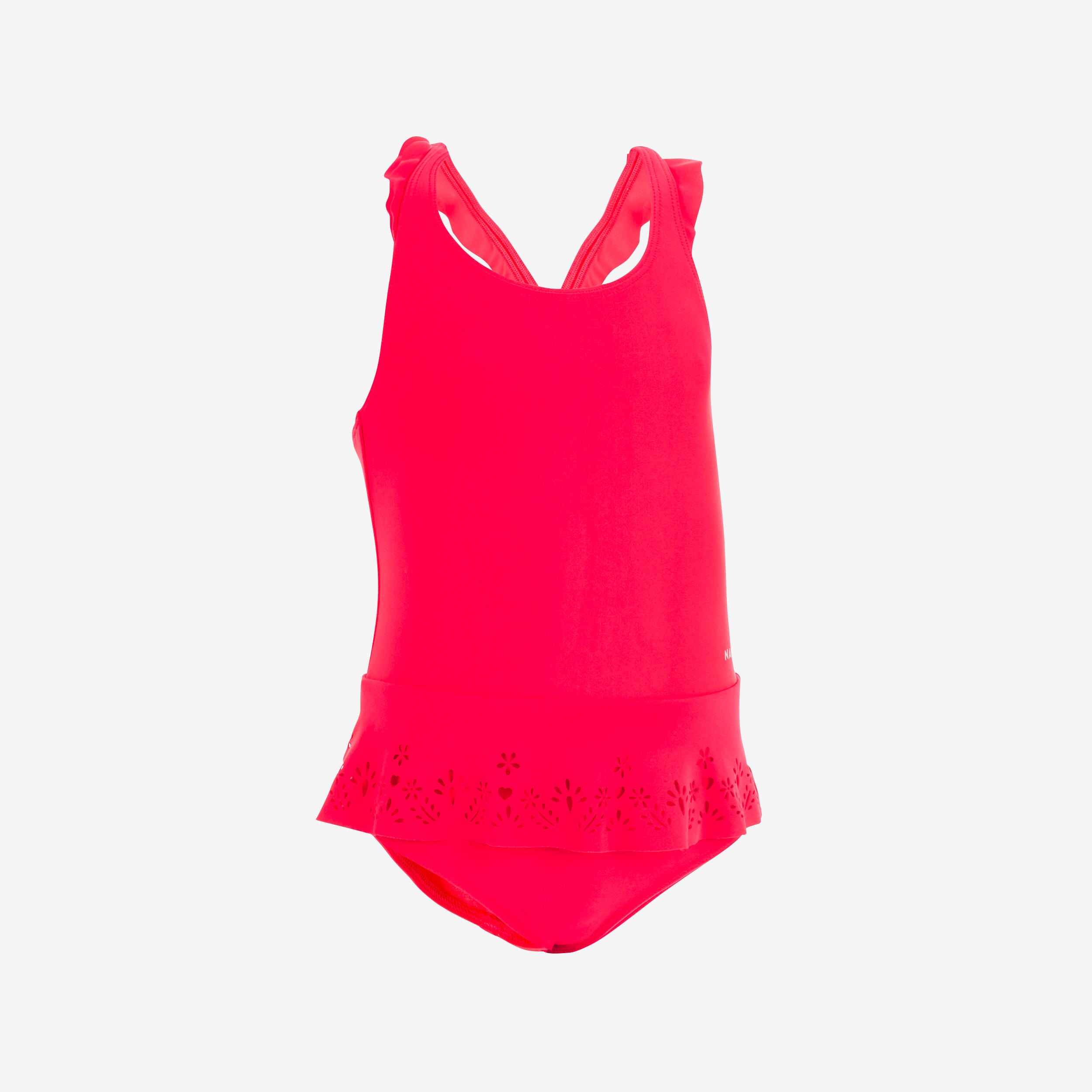 Maillot de bain 1 pièce bébé fille jupette rouge - Image 1