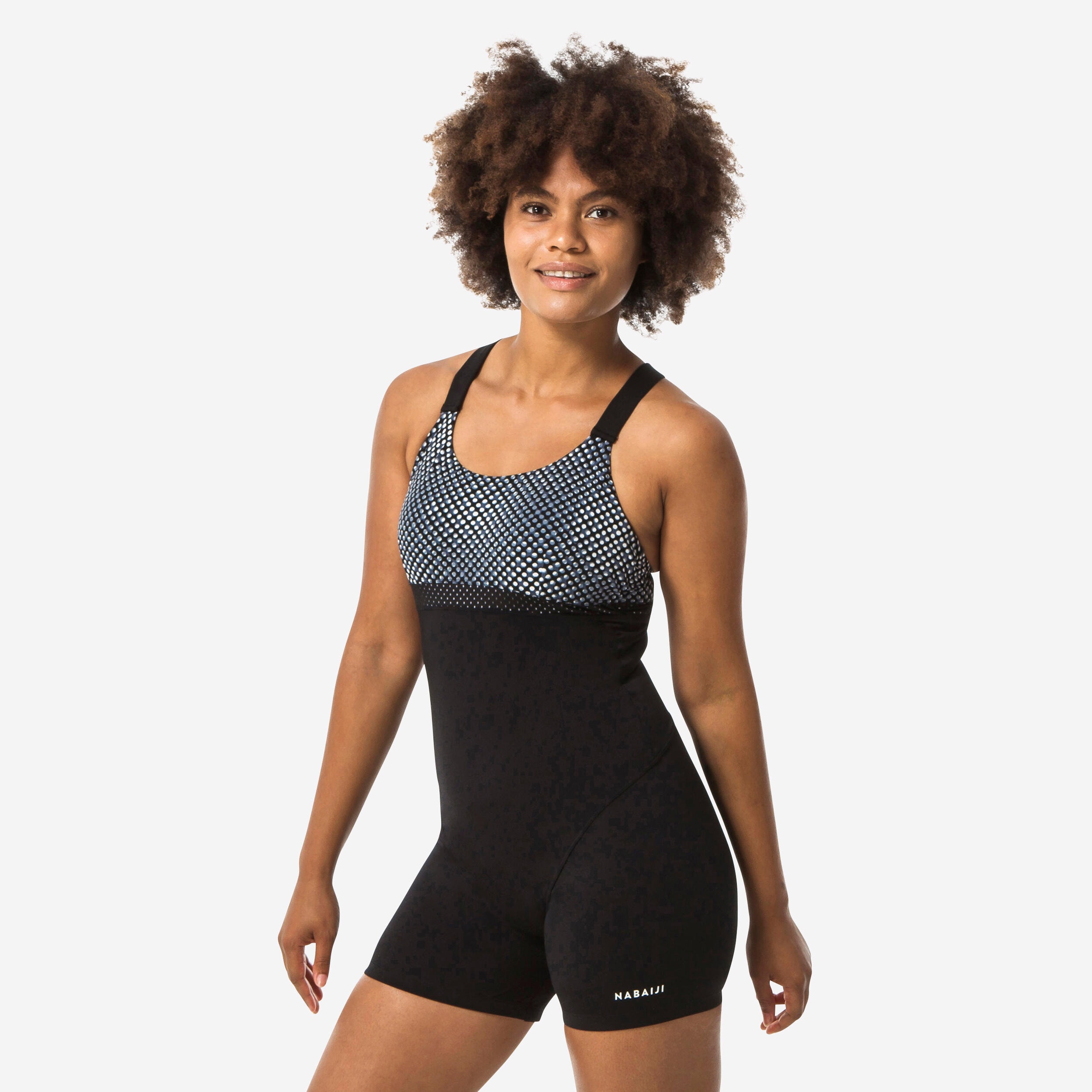 Maillot de bain 1 pièce shorty Aquagym-Aquabike femme Elea Bul noir gris - Image 1