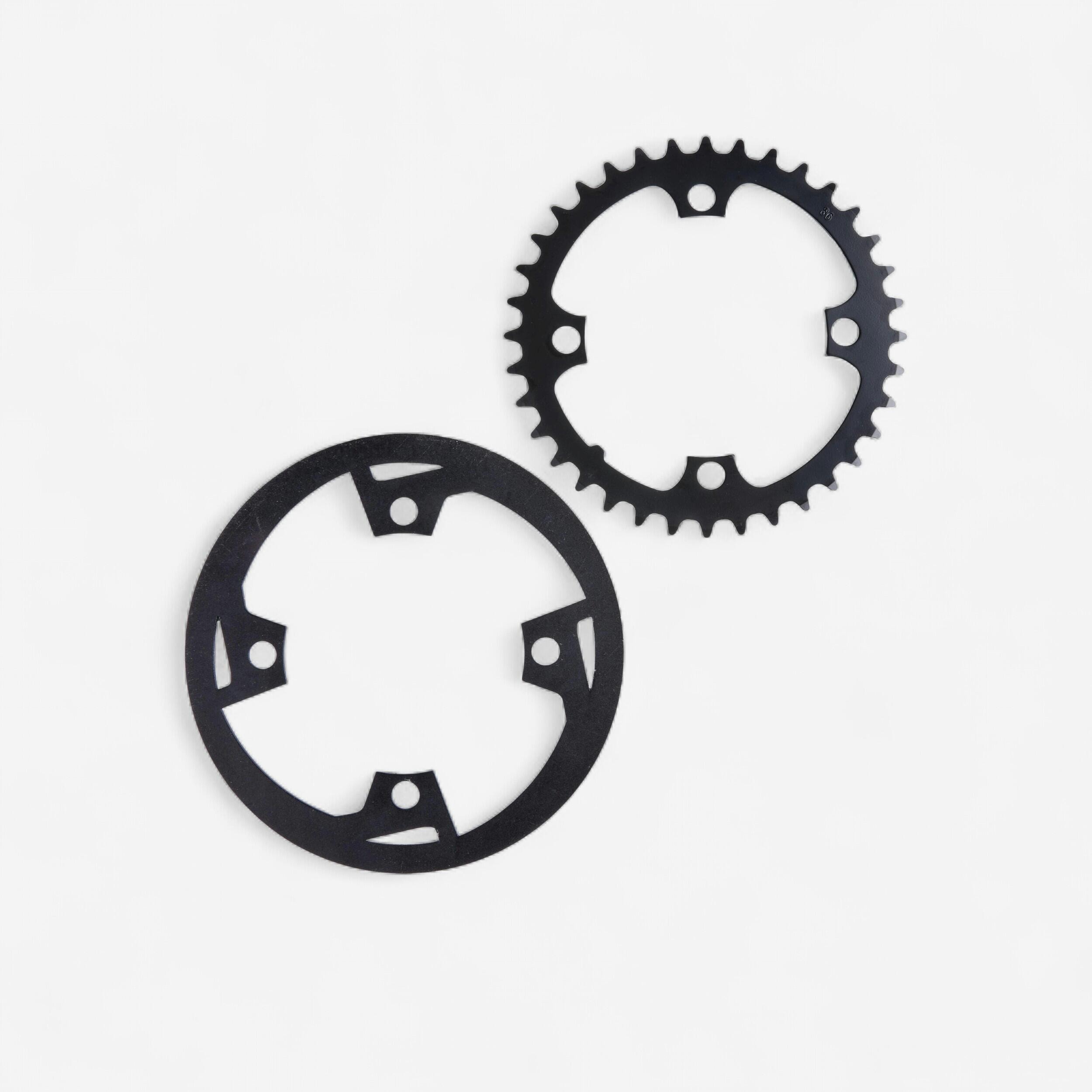 Plateau vtc 36 dents aluminium et son carter - Image 1