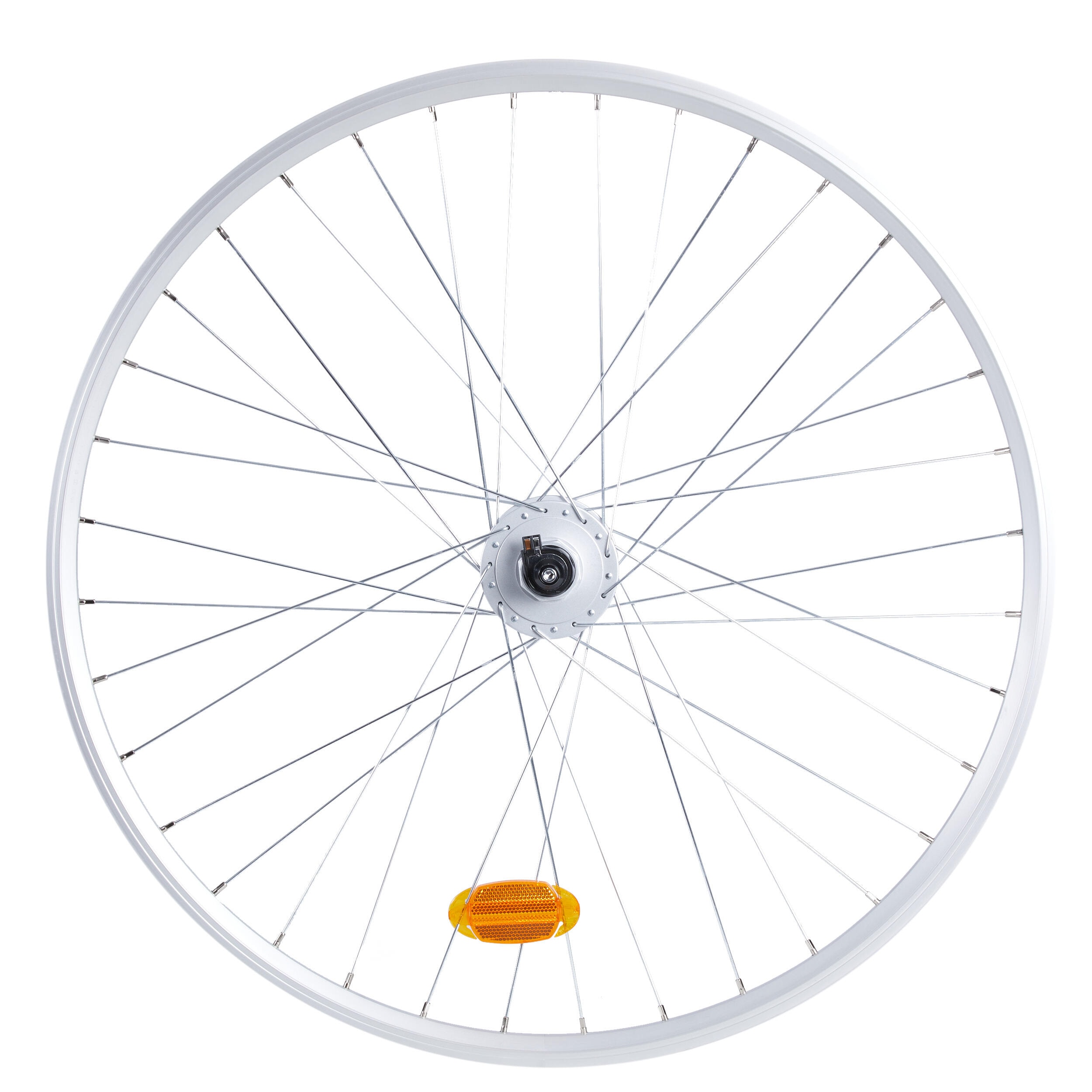 Seconde vie - Roue vélo ville 28 pouces avant double parois v-brake argent - Image 1