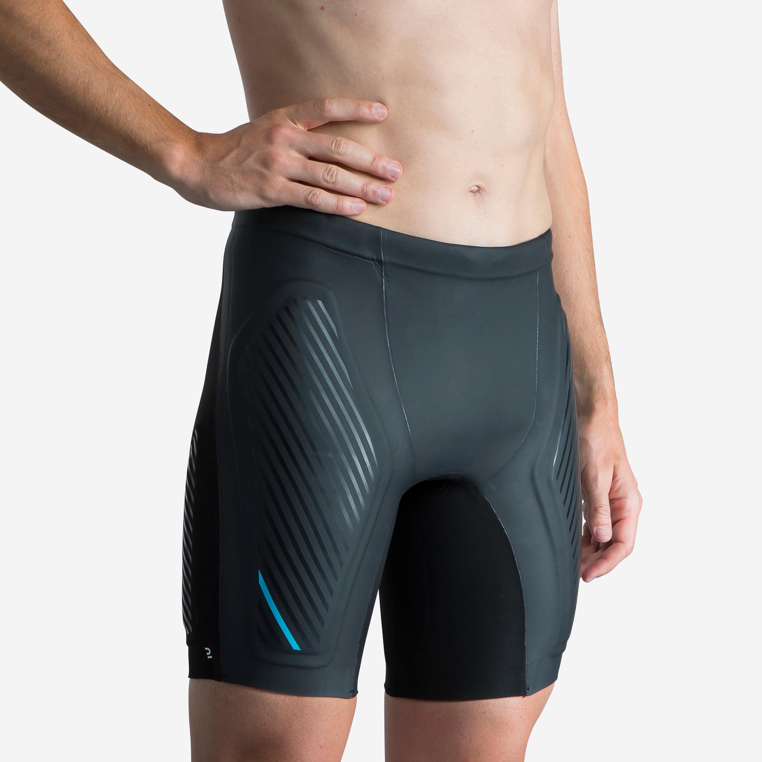 Jammer de Natation en Néoprène - 2,5mm + panneaux doublés - Noir / Turquoise - Image 1