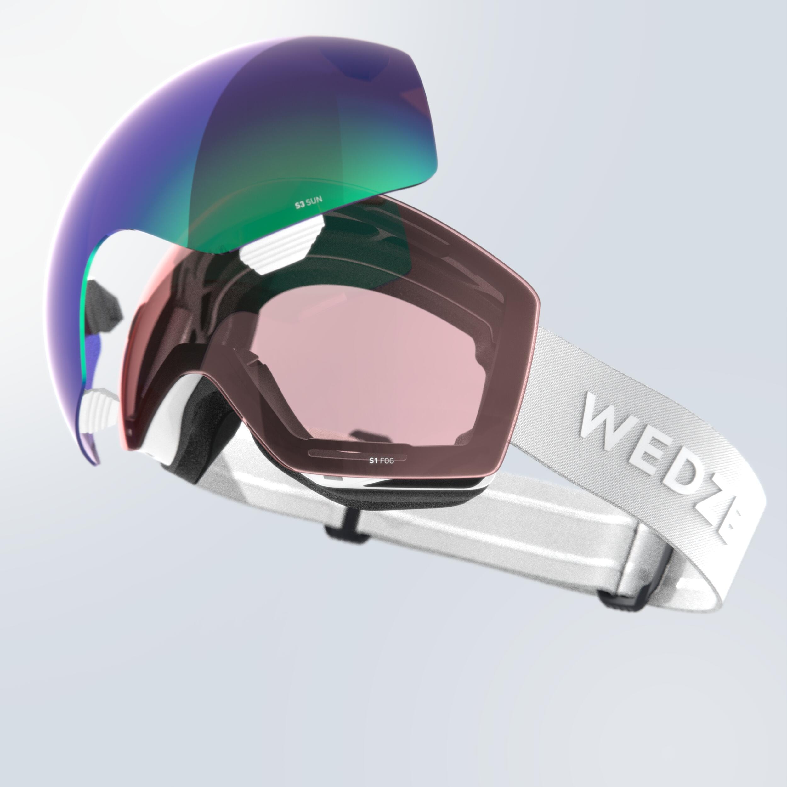 Masque de ski et de snowboard tout temps enfant et adulte - g 900 i - blanc - Image 1