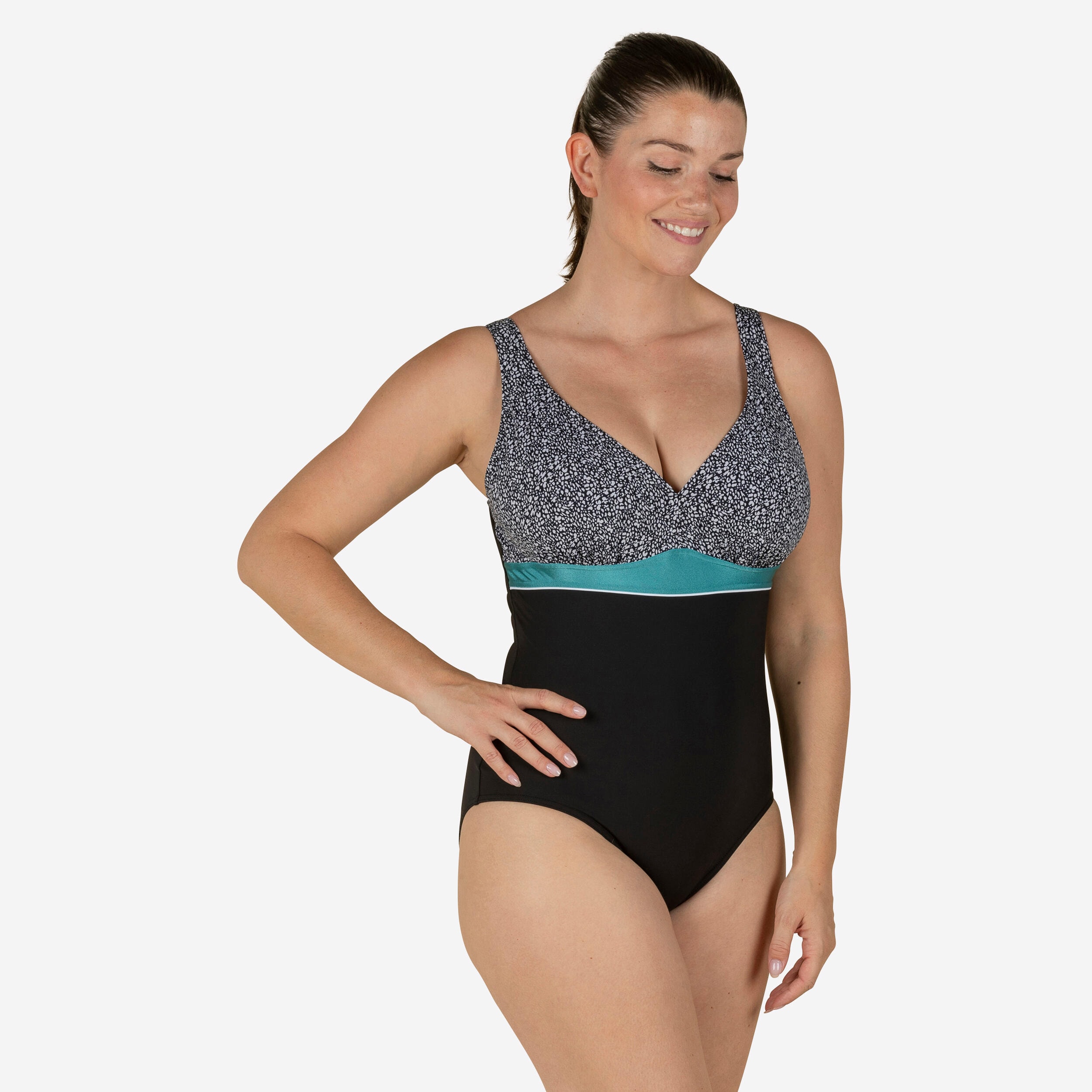 Maillot de Bain Gainant Femme 1 Pièce Kaipearl Triki Leo Noir - Image 1