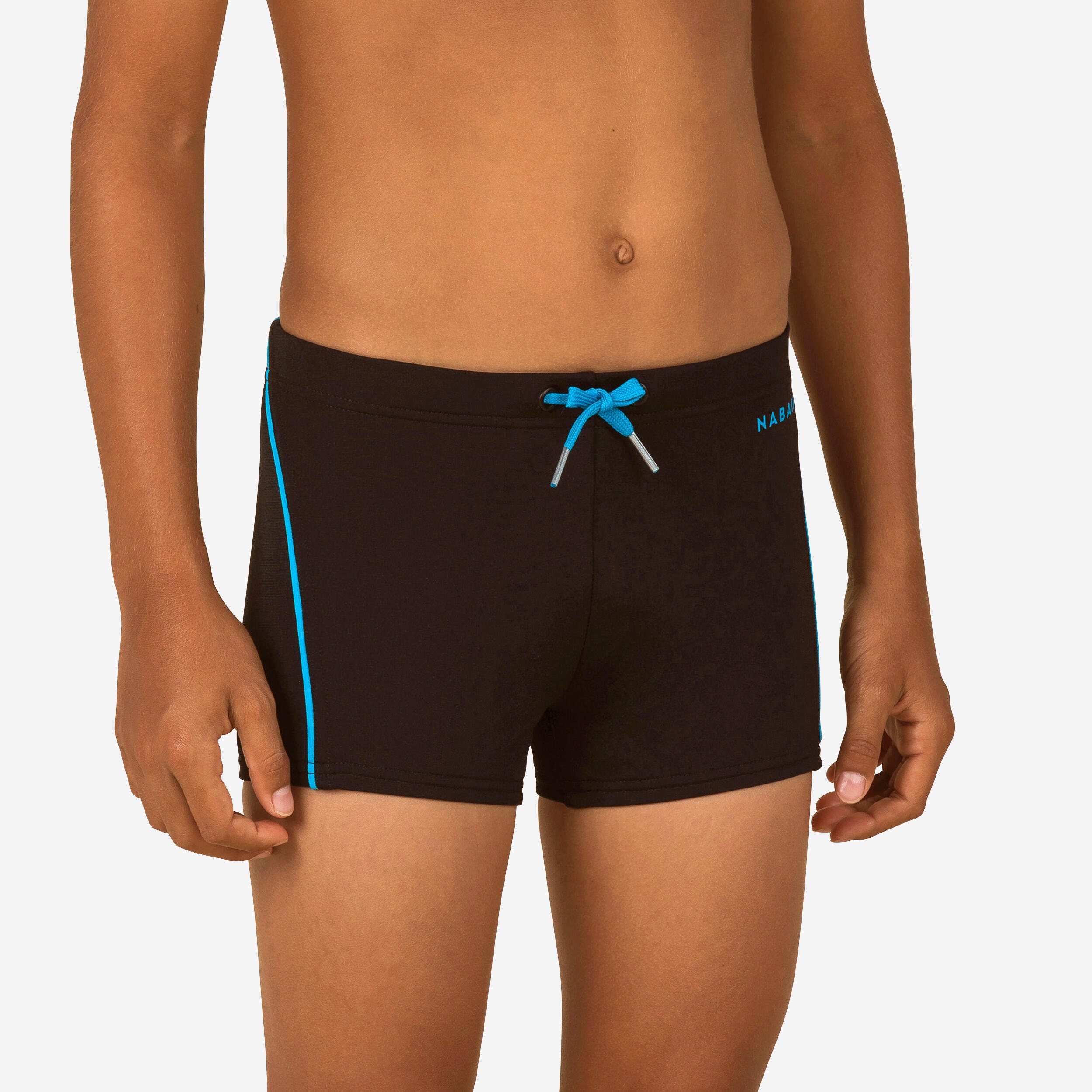 Maillot boxer de bain natation Garçon - 100  plus noir - Image 1