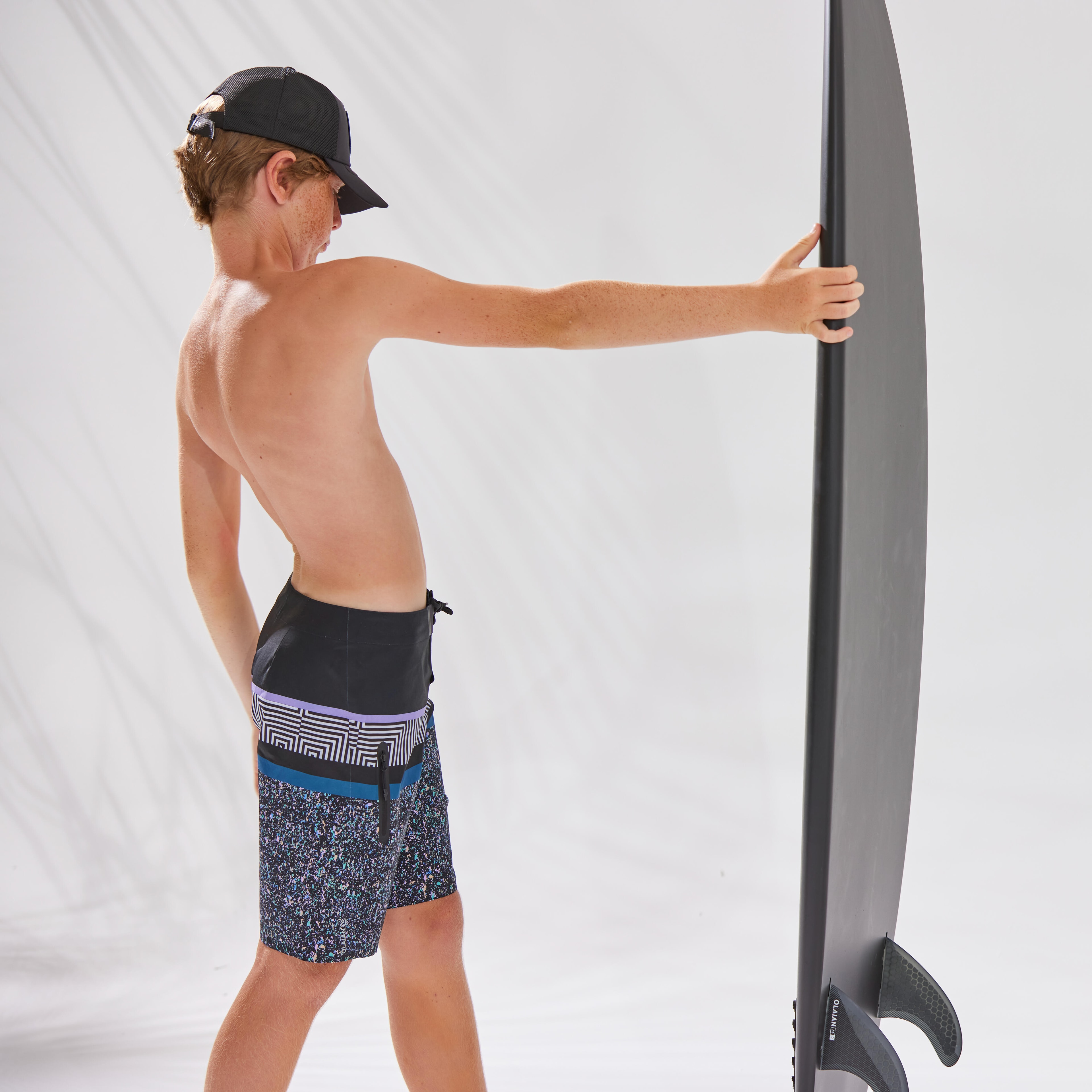 SHORT DE BAIN BOARDSHORT 900 NOIR - Image 1