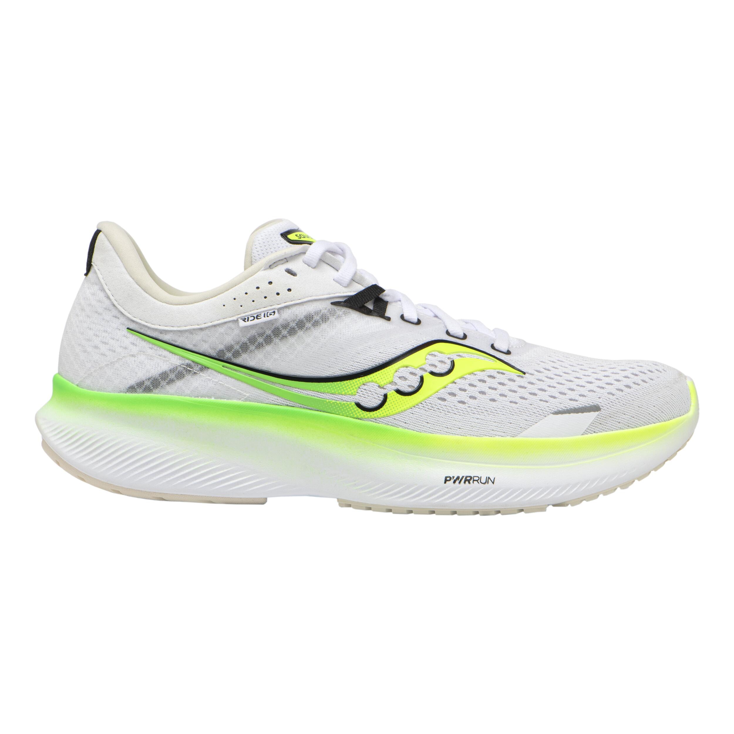 Chaussures running Homme - Saucony Ride 16 blanche verte AW23 - Image 1