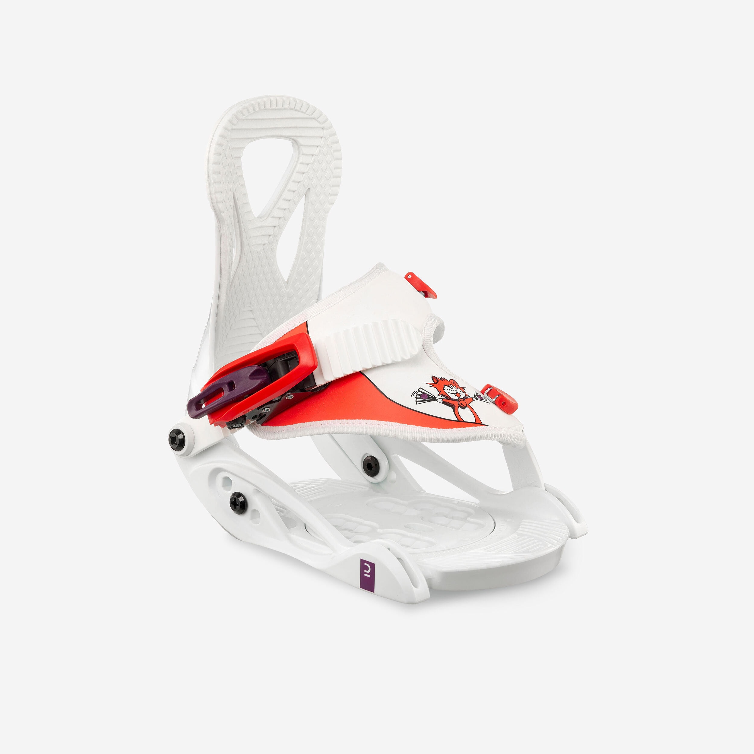 Fixations snowboard rapide enfant  - Faky XS - blanche et rouge - Image 1