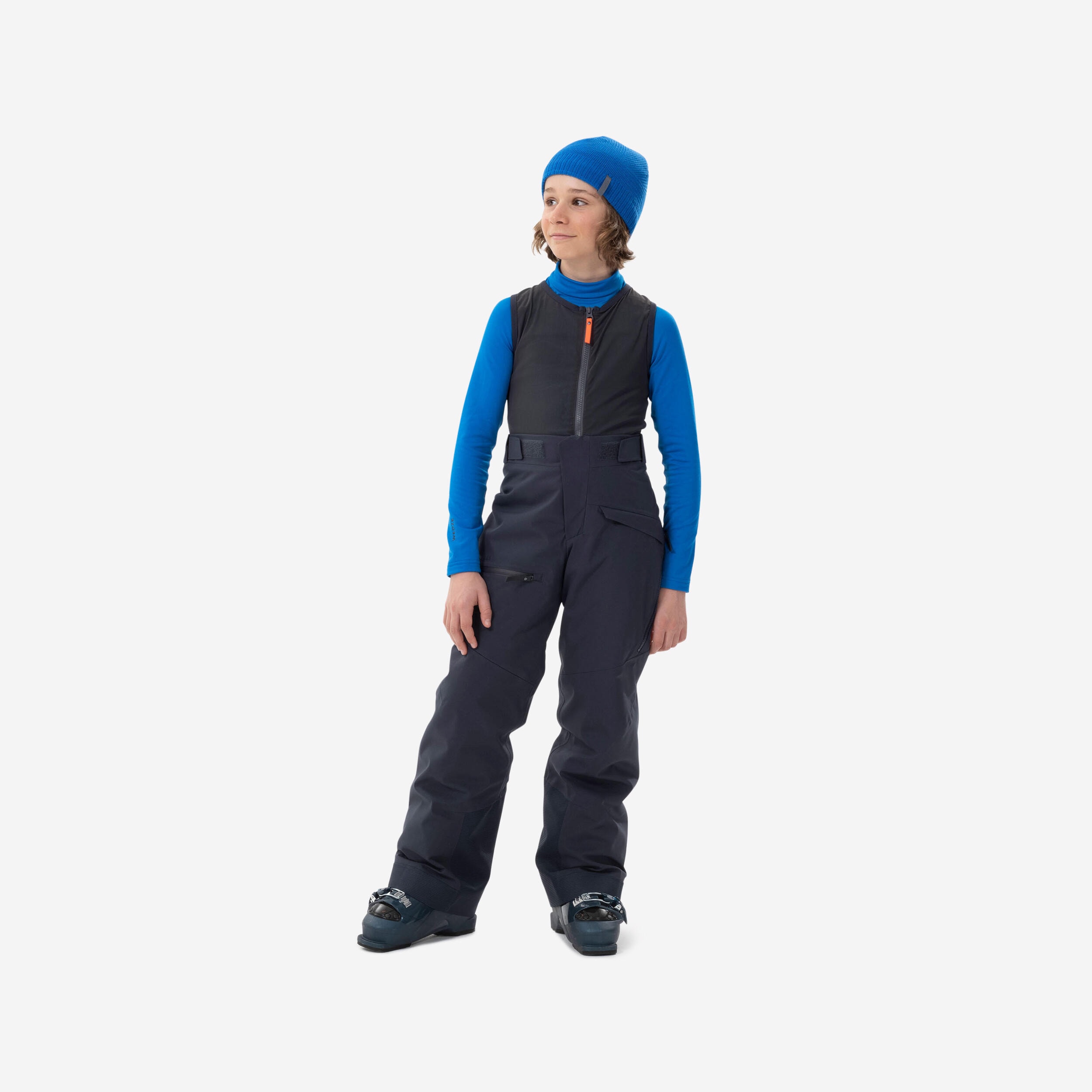 PANTALON DE SKI AVEC DORSALE ENFANT - FR900 - BLEU MARINE - Image 1