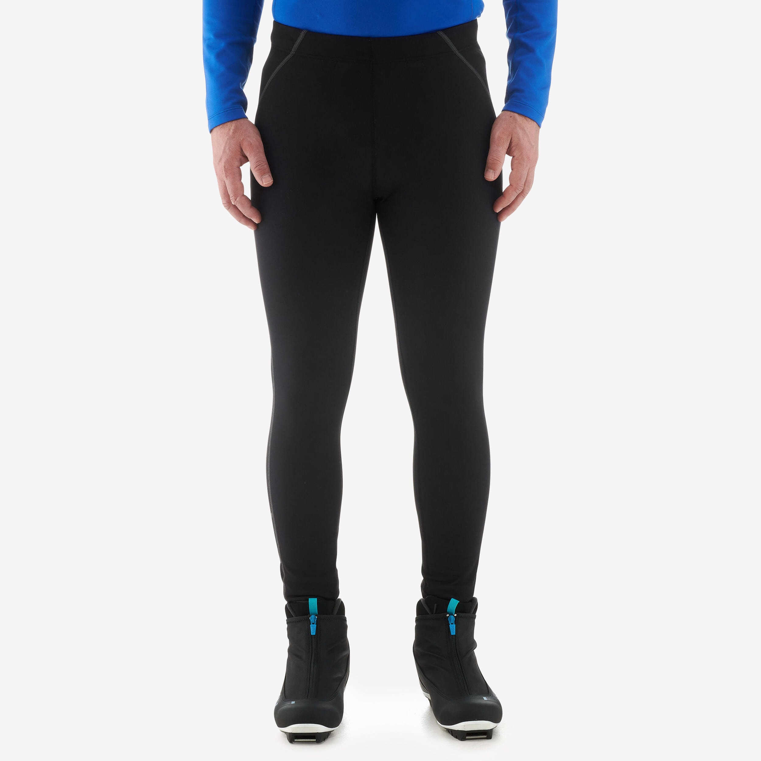 Collant chaud de ski de fond noir XC S TIGHT 100 homme - Image 1