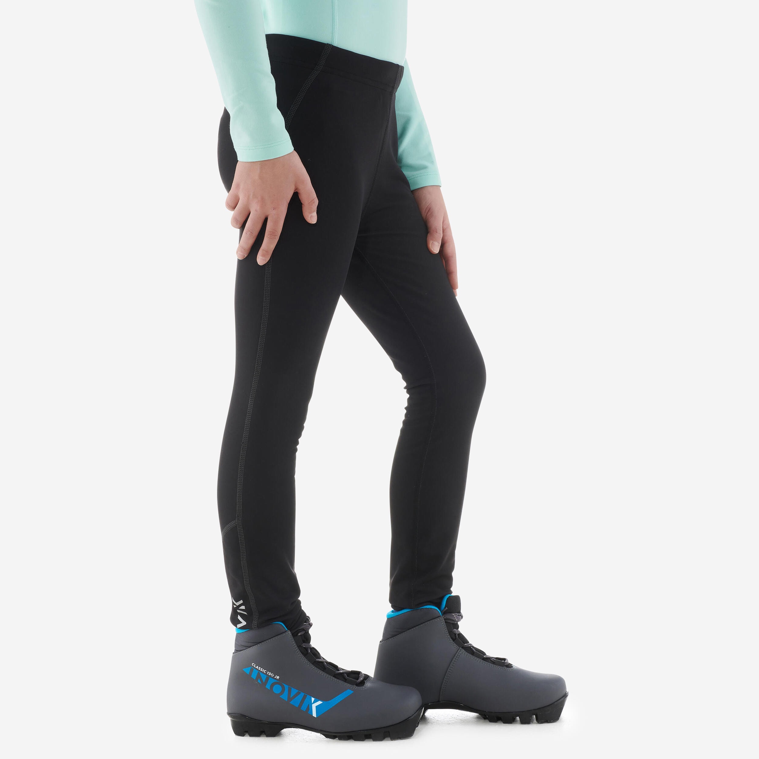 Collant chaud de ski de fond noir  XC S TIGHT 100 enfant - Image 1