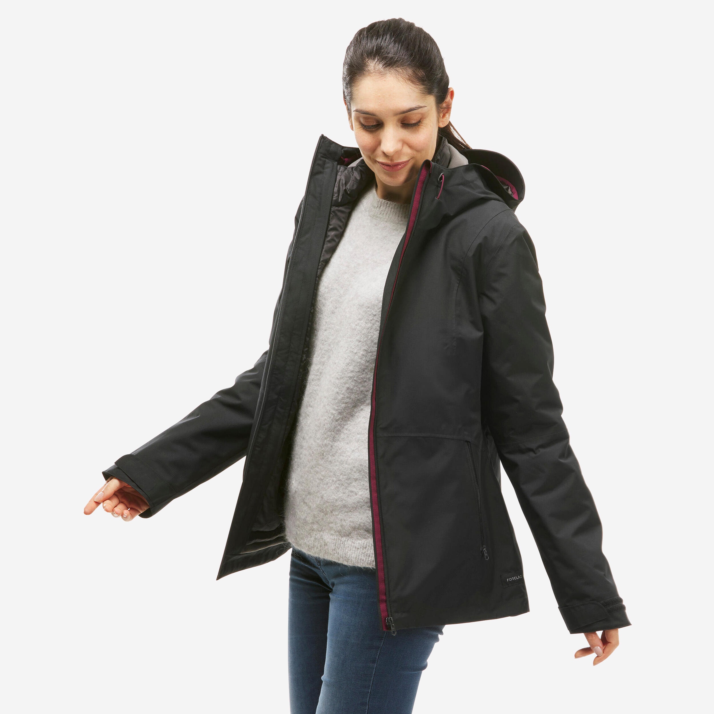 Veste 3en1 imperméable de randonnée - sh500 mountain -10°c - femme - Image 1