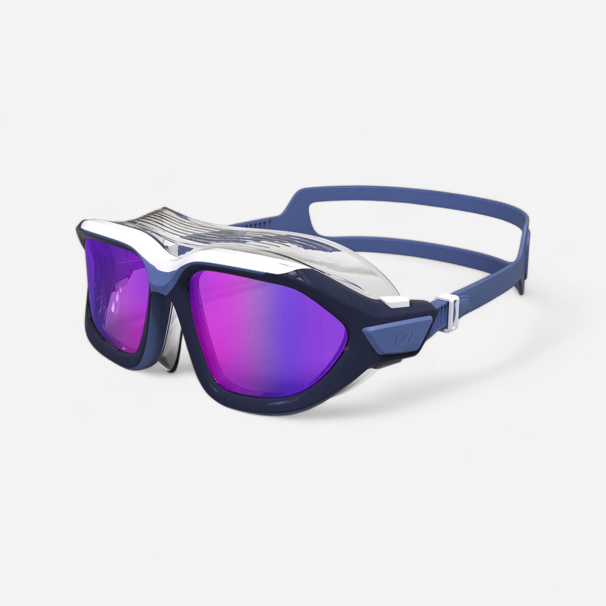 Masque de Piscine - Active - verres miroirs - petite taille - bleu blanc - Image 1