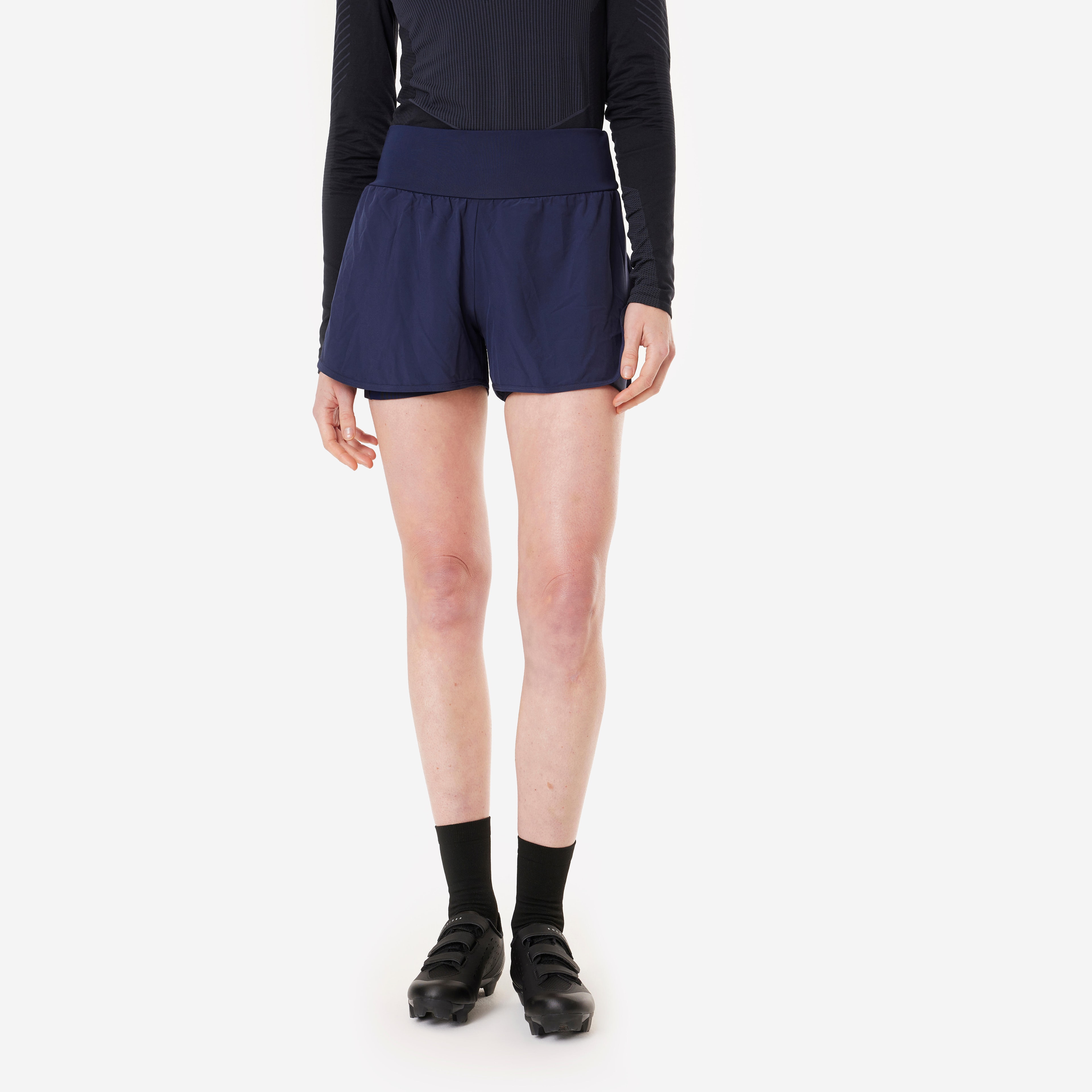 Short velo vtt essentiel femme bleu - Image 1