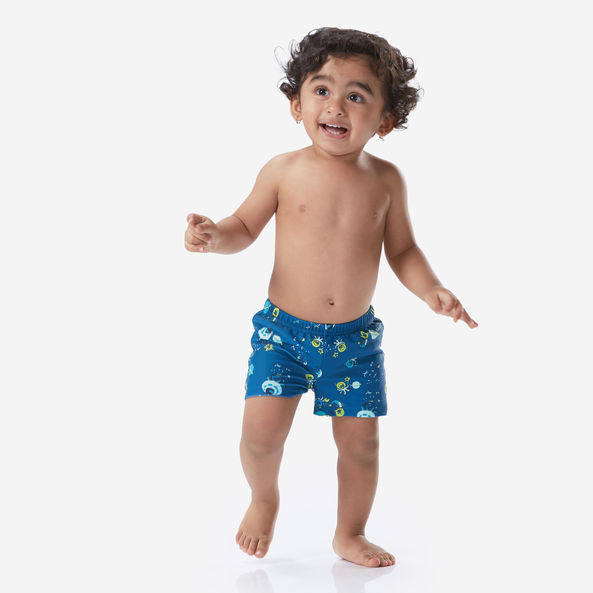 Boxer-couche de bain lavable bleu imprimé - Image 1