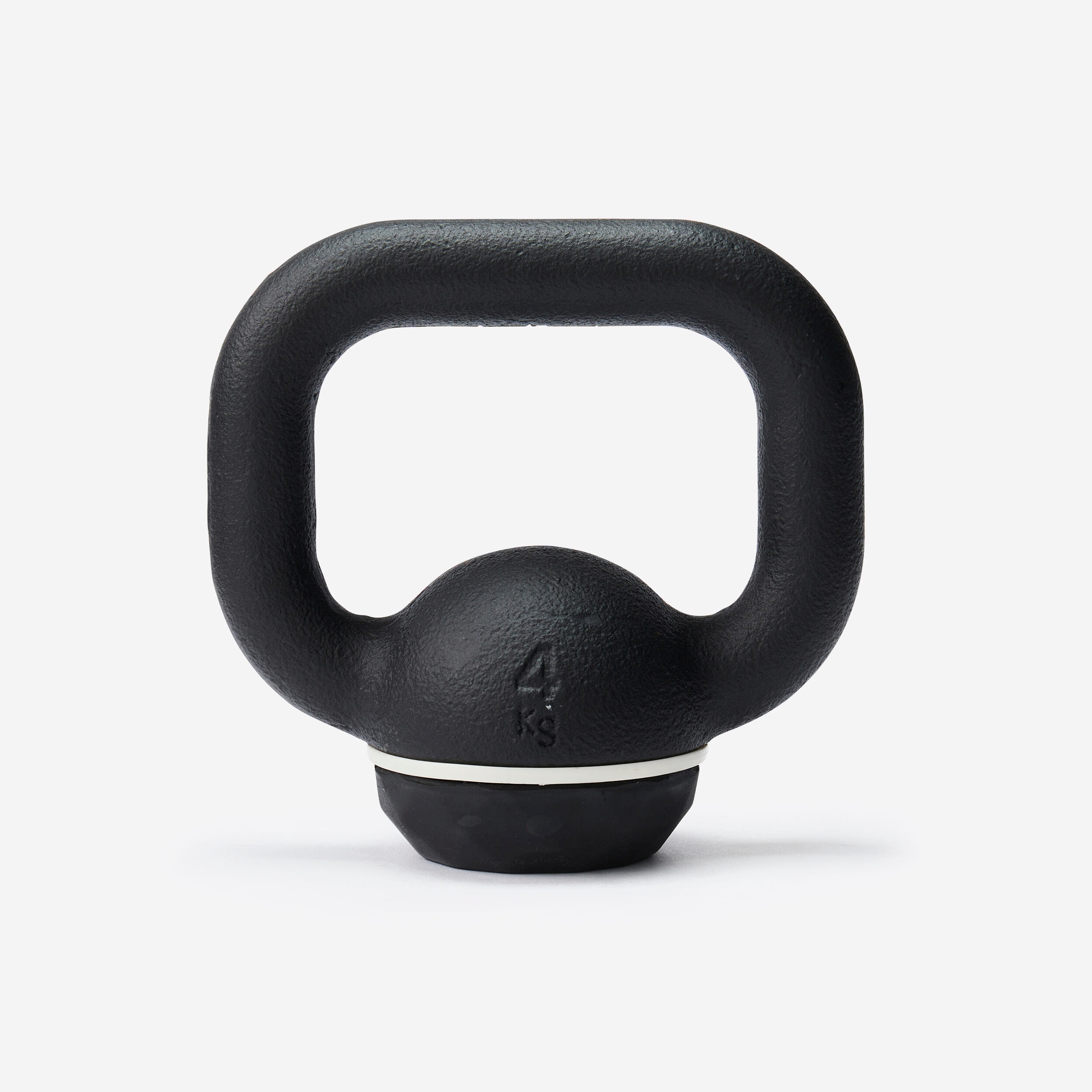 Kettlebell en fonte et base caoutchouc 4 kg, composé à 80 % de fonte recyclée - Image 1