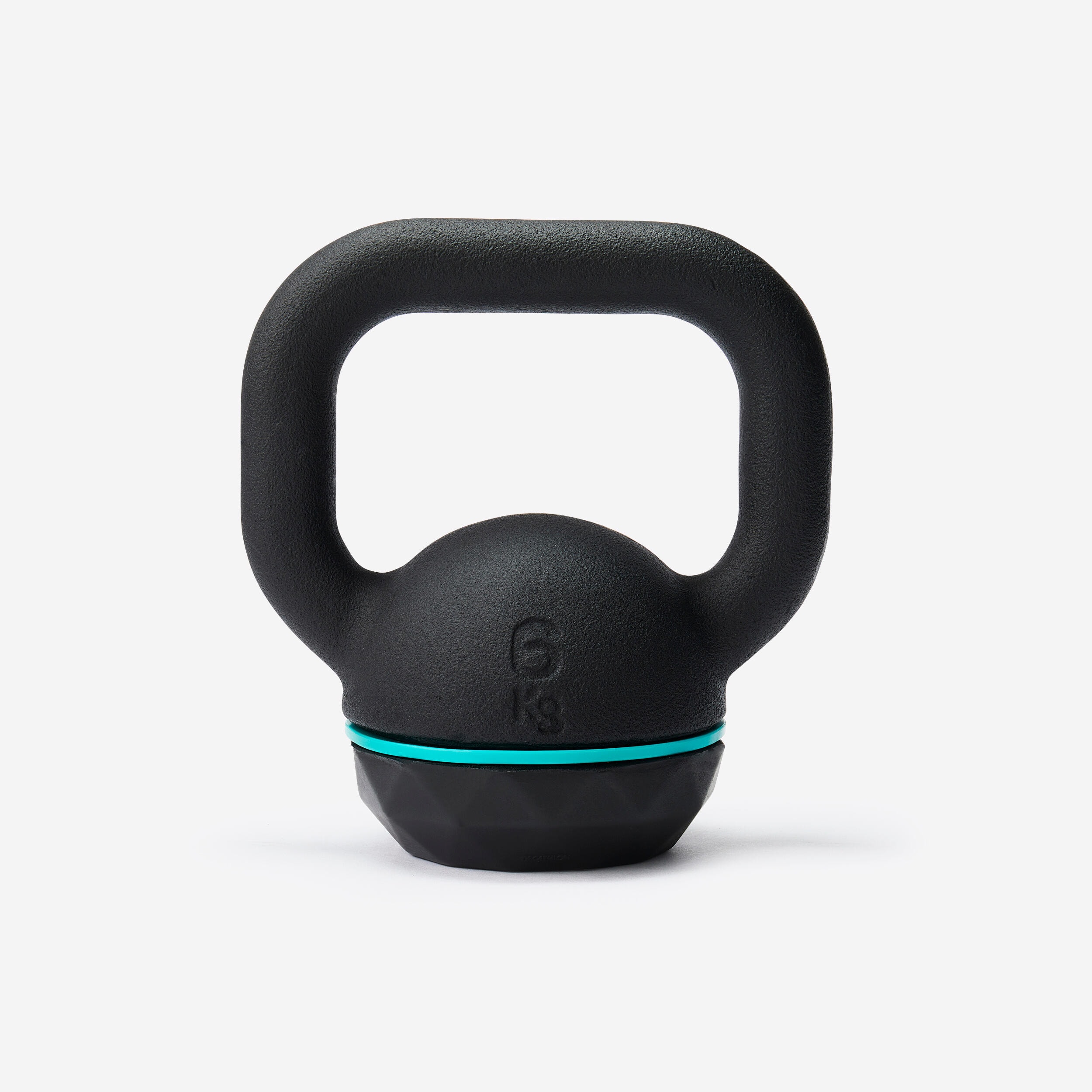Kettlebell en fonte et base caoutchouc 6 kg, composé à 80 % de fonte recyclée - Image 1