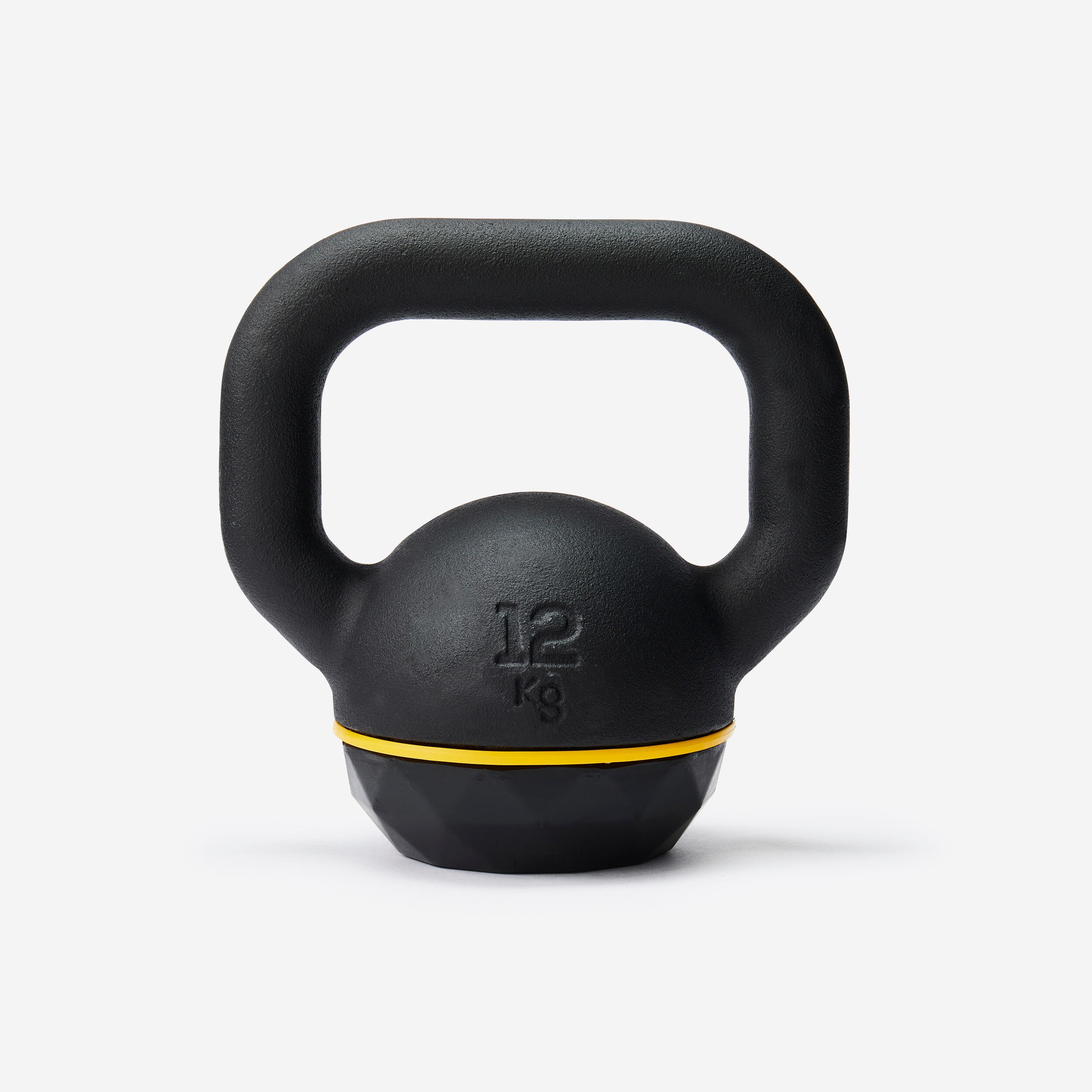 Kettlebell en fonte et base caoutchouc 12 kg, composé à 80 % de fonte recyclée - Image 1