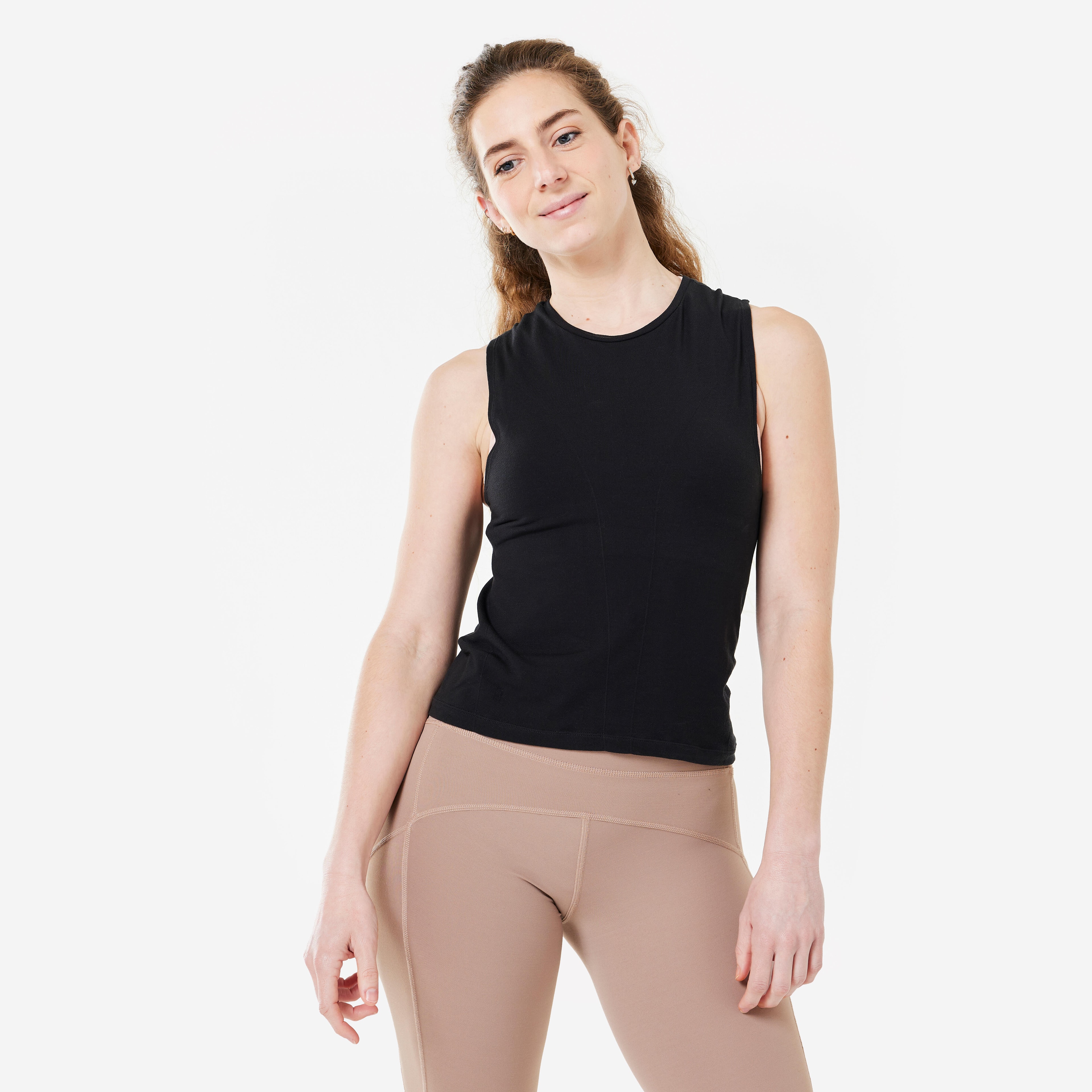 DEBARDEUR YOGA DYNAMIQUE SANS COUTURE NOIR - Image 1