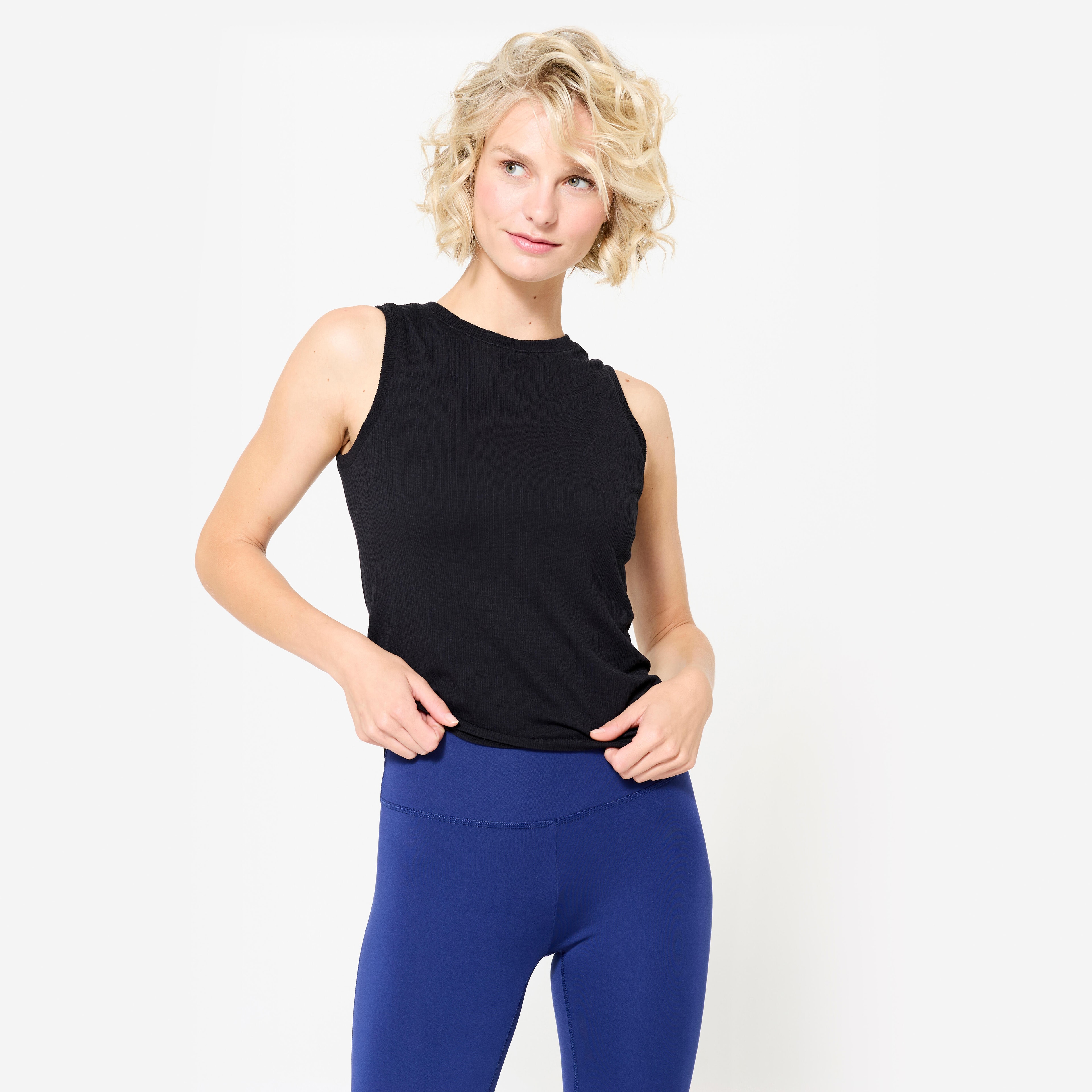 Débardeur de Yoga Extensible pour Femme - Noir Graphite - Image 1