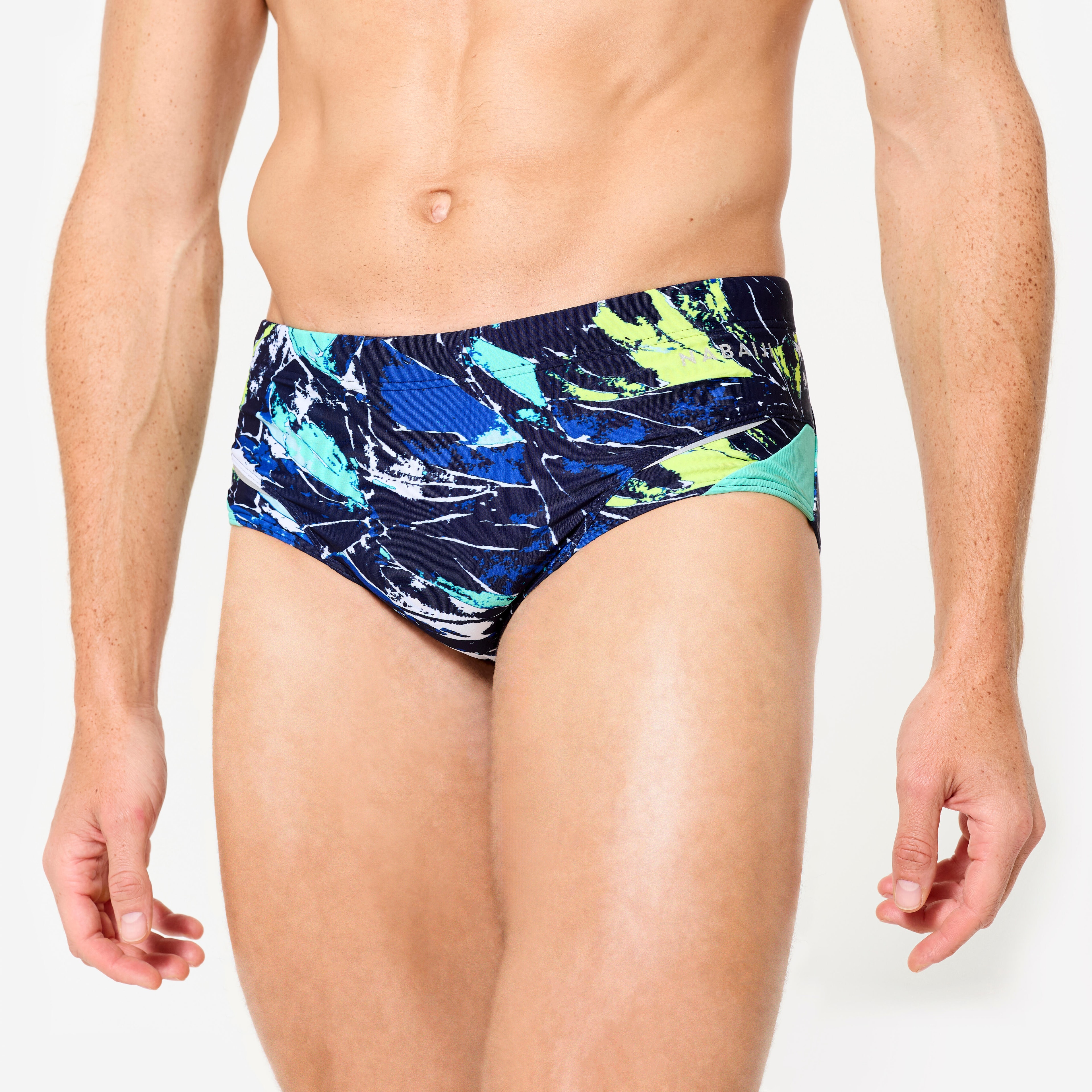 Slip de bain bandeau natation Homme - 900 Motu bleu vert - Image 1