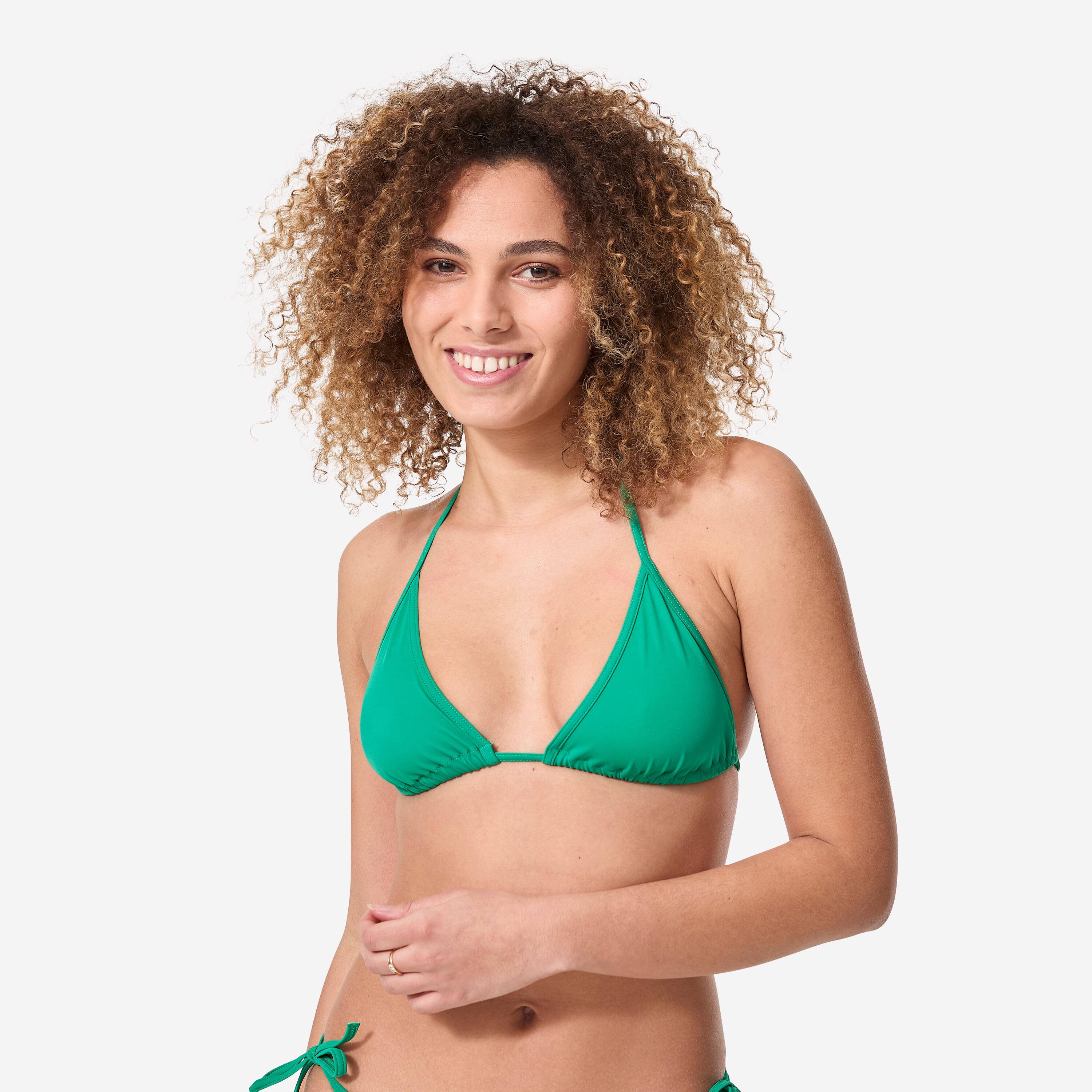 HAUT DE MAILLOT DE BAIN FEMME TRIANGLE COULISSANT MAE VERT - Image 1