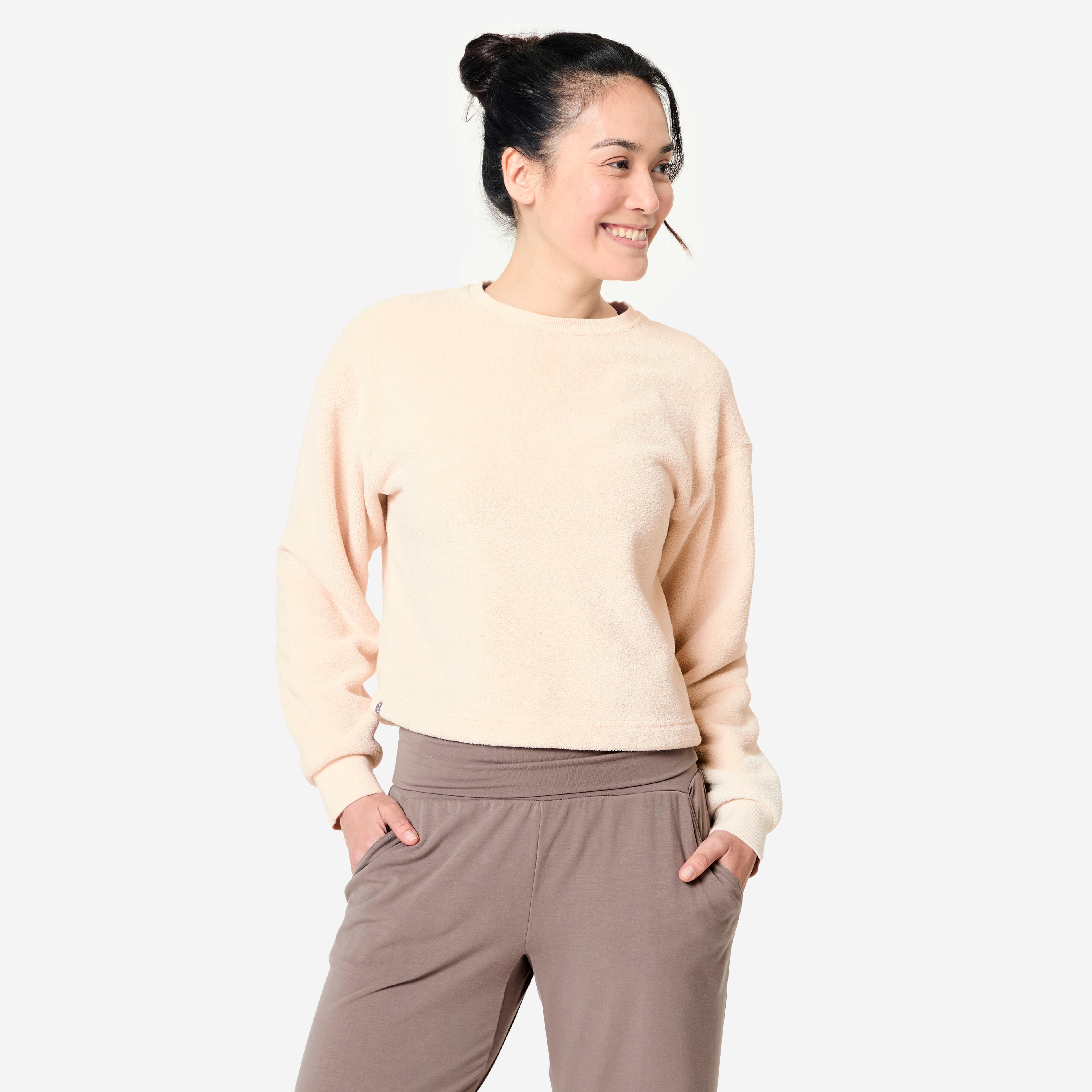 SWEAT POLAIRE YOGA & MEDITATION COCOON BEIGE - Image 1