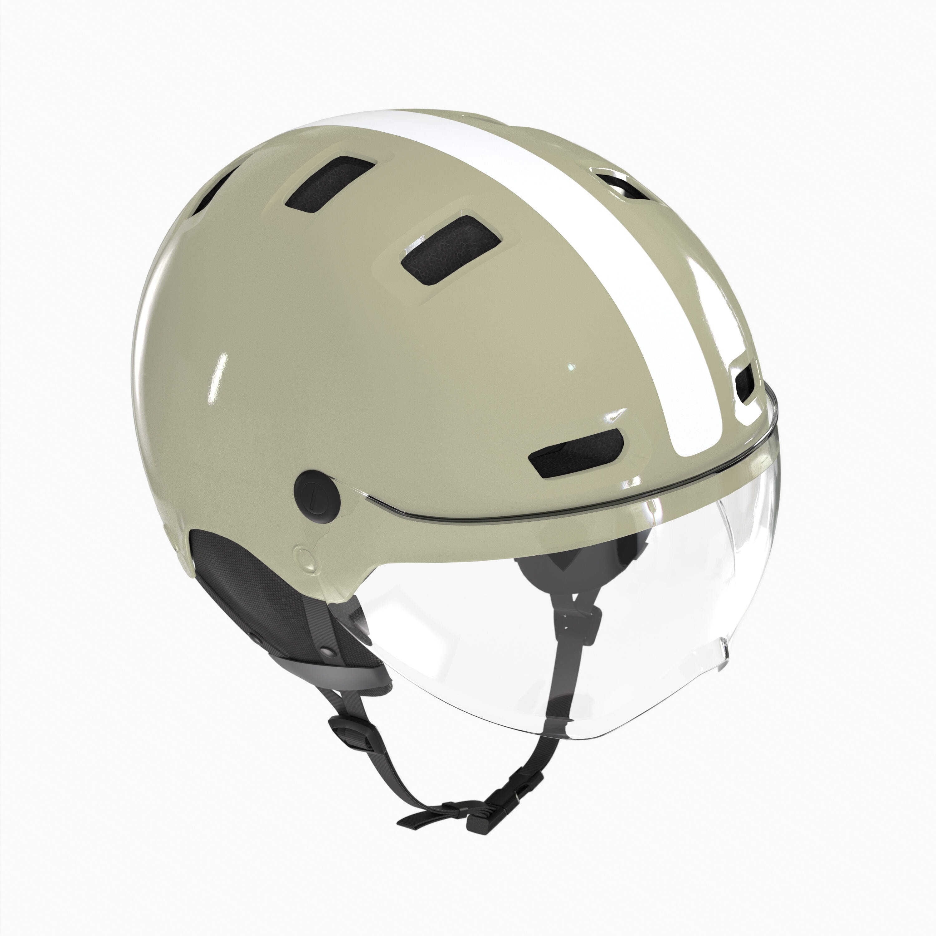 Casque vélo ville avec visière - cbh 580 vert brillant - Image 1