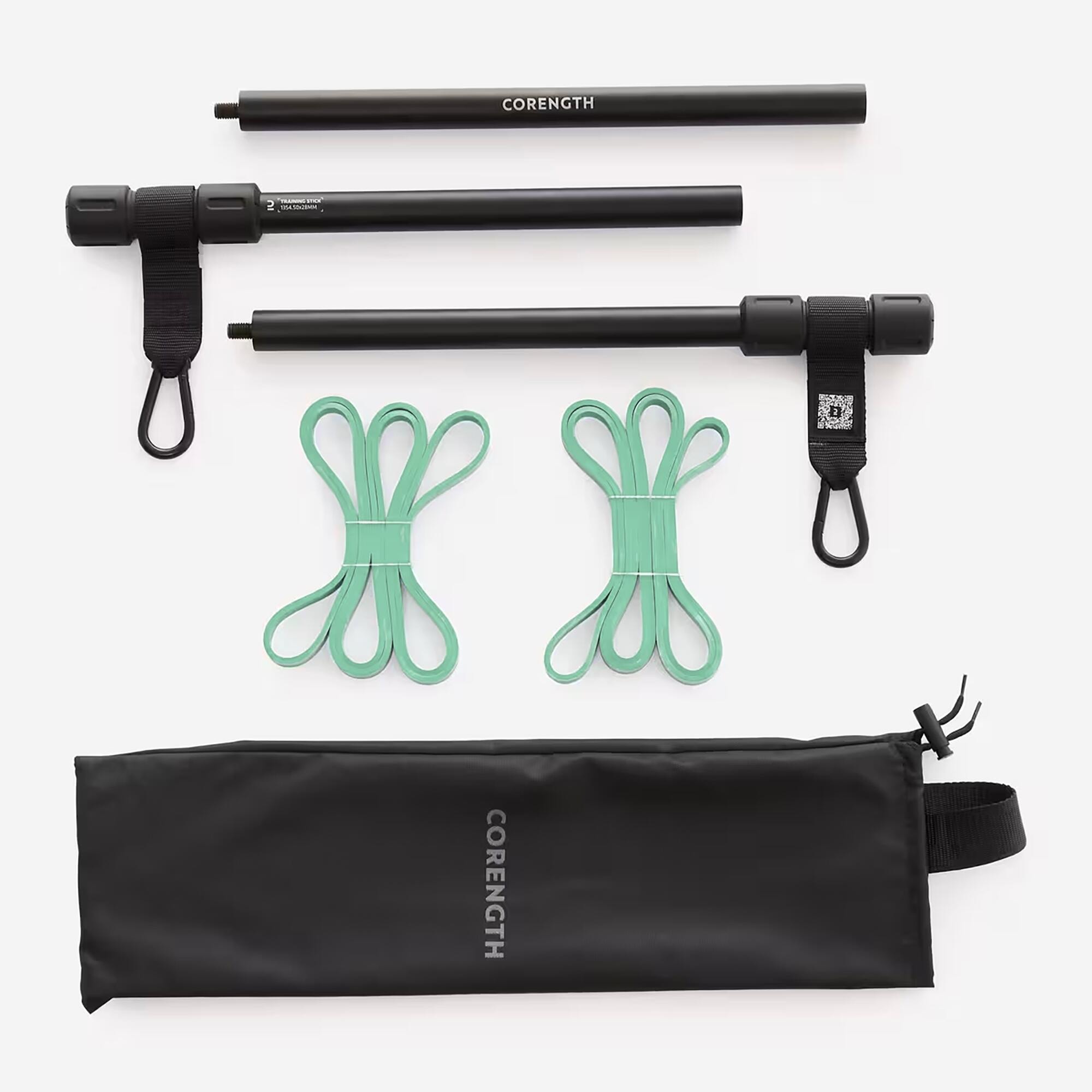 Barre de musculation nomade avec 2 élastiques 10kg - Image 1