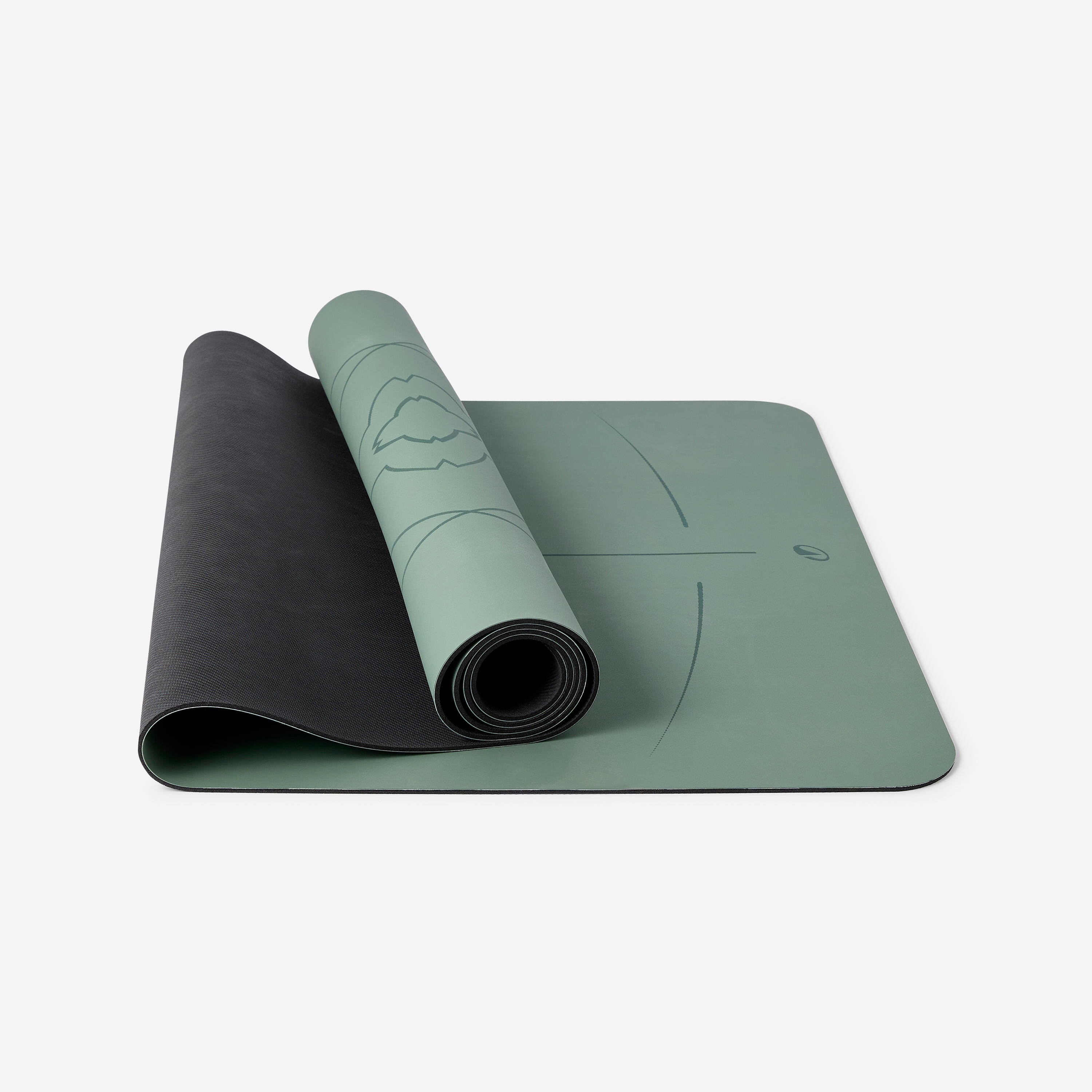 Tapis de yoga dynamique ultra adhérent épaisseur 4 mm, vert - Image 1