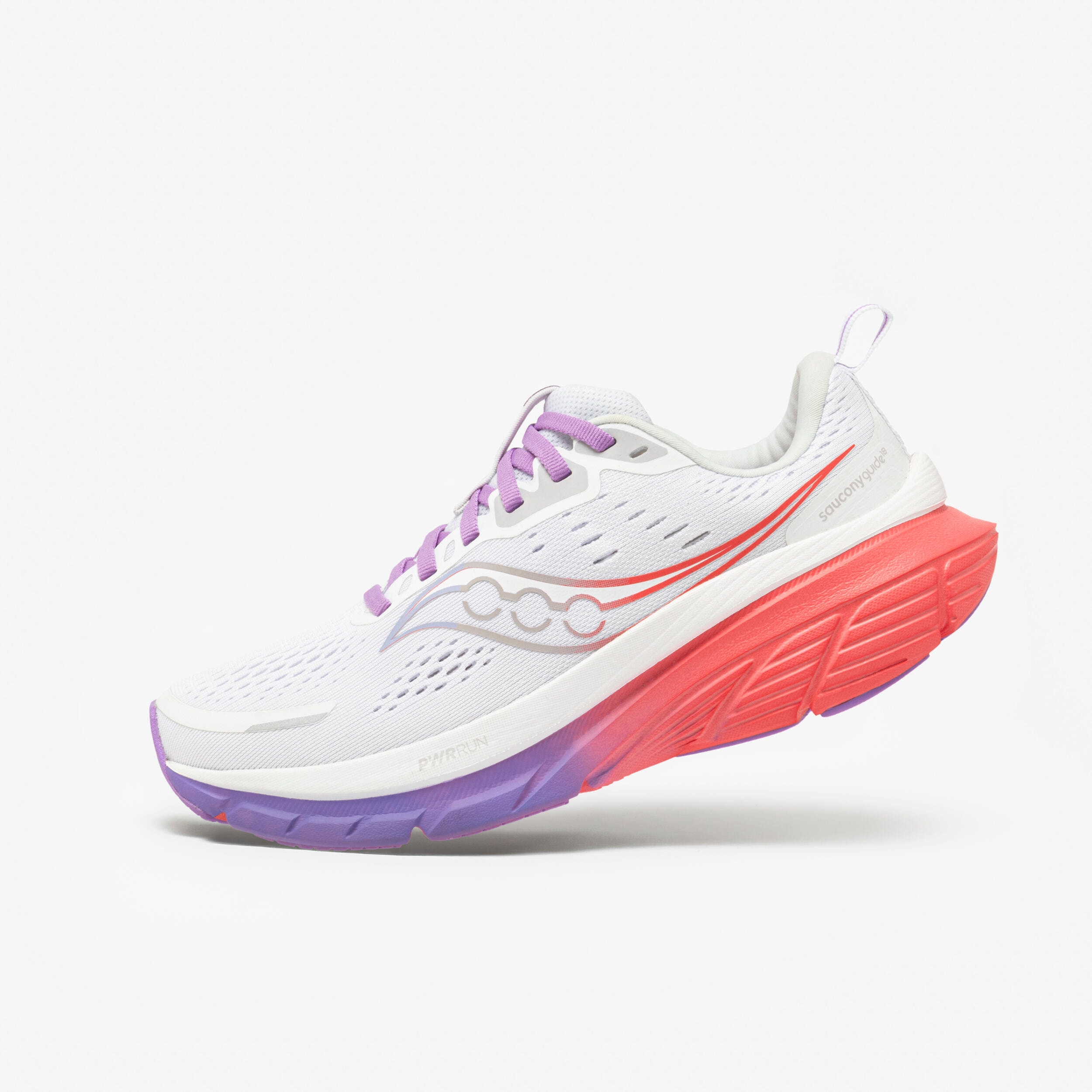 Seconde vie - Chaussure running femme, Saucony Guide 18 blanches et roses - Image 1