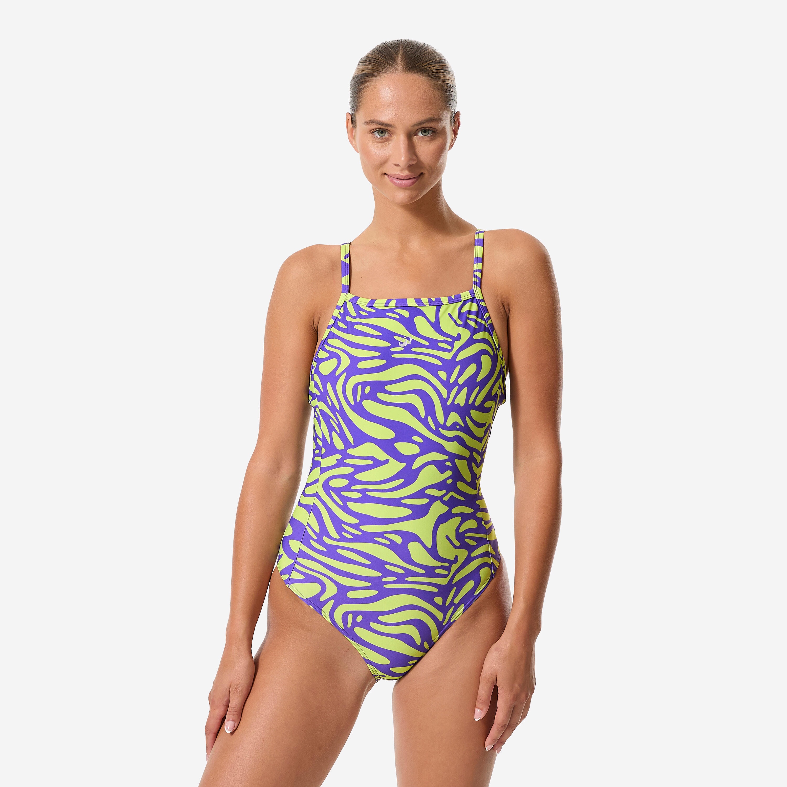 Maillot de bain de natation 1 pièce femme, Kamily mimet violet - Image 1