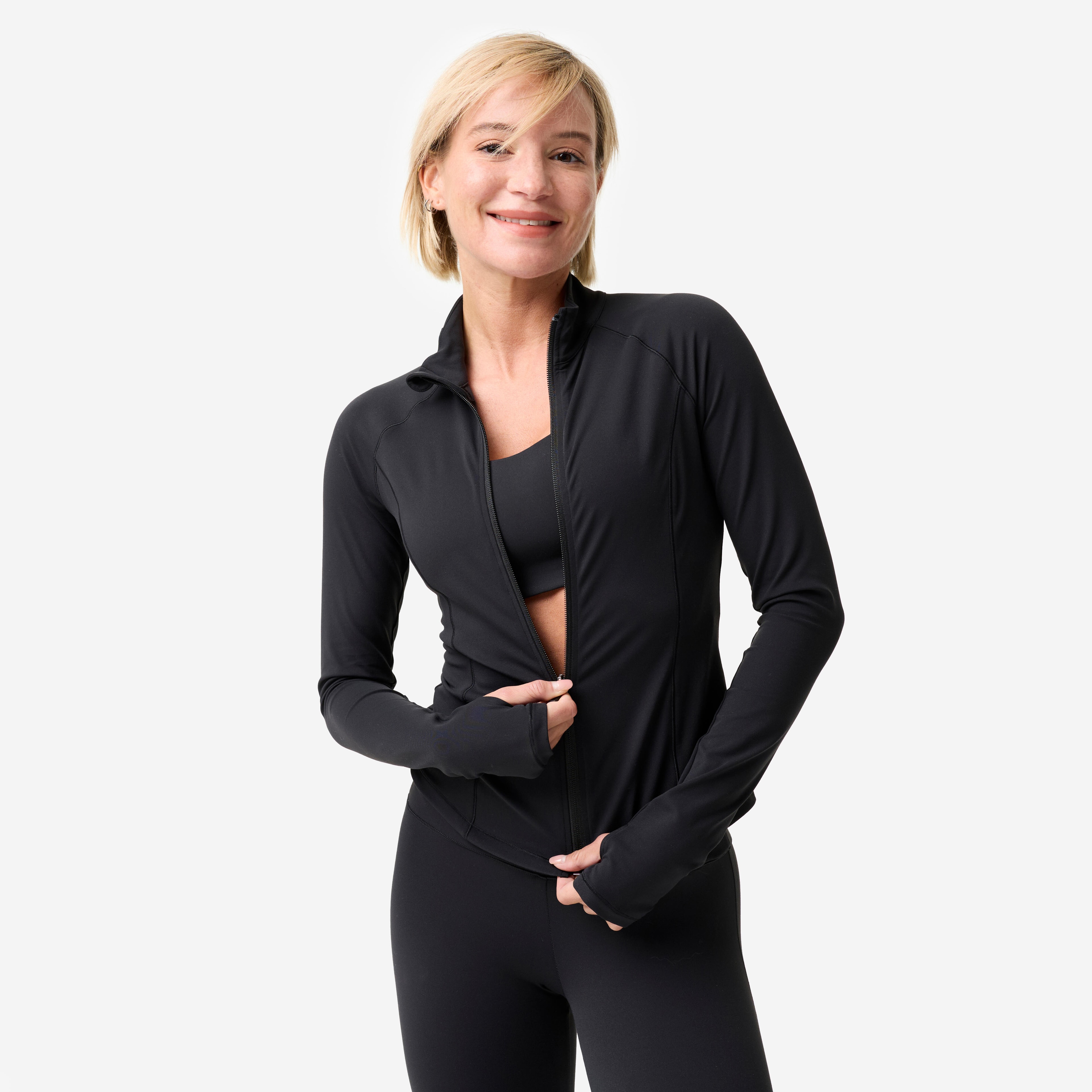 Veste BREATHE yoga/pilates femme noir - Image 1