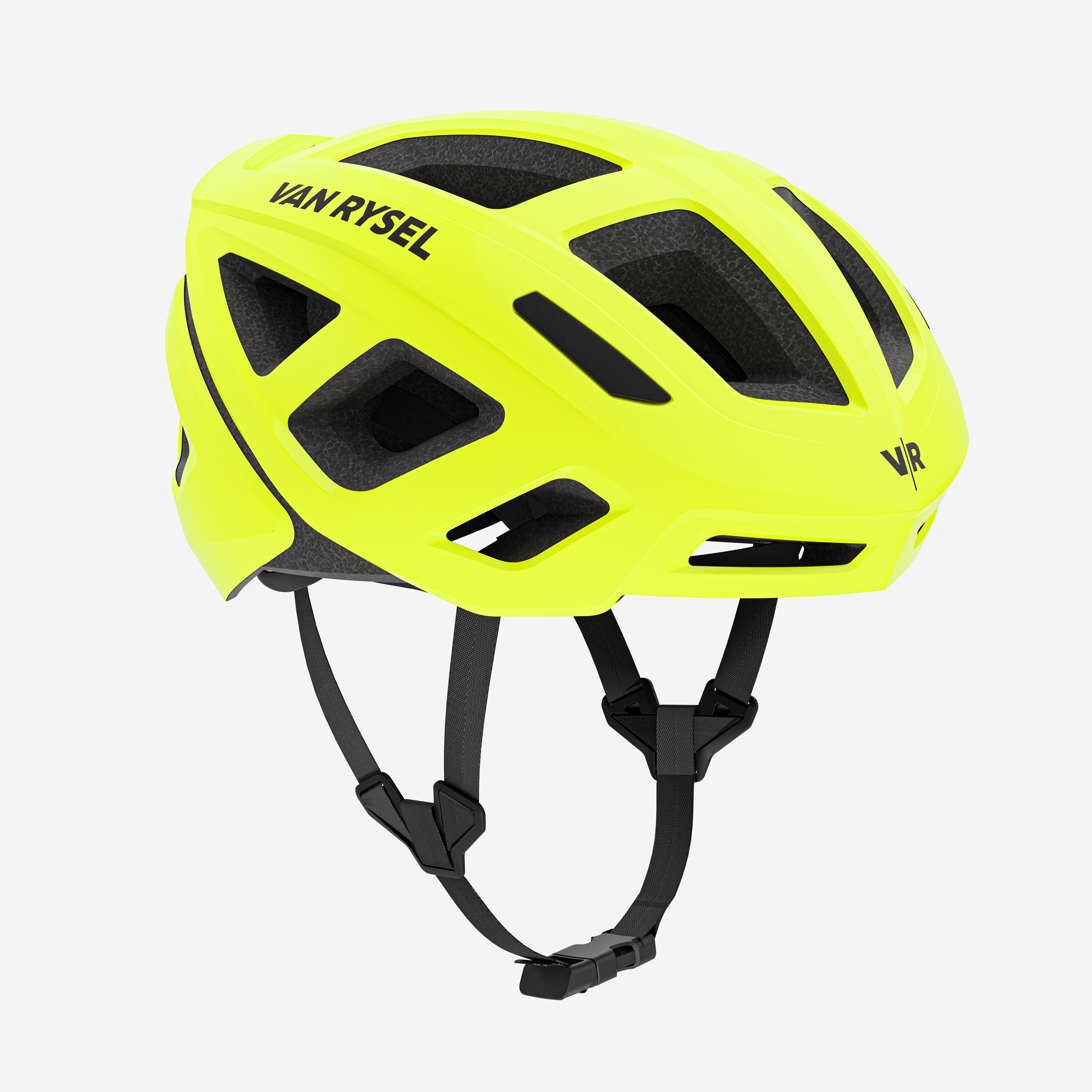 Casque velo route roadr 500 jaune fluo - Image 1