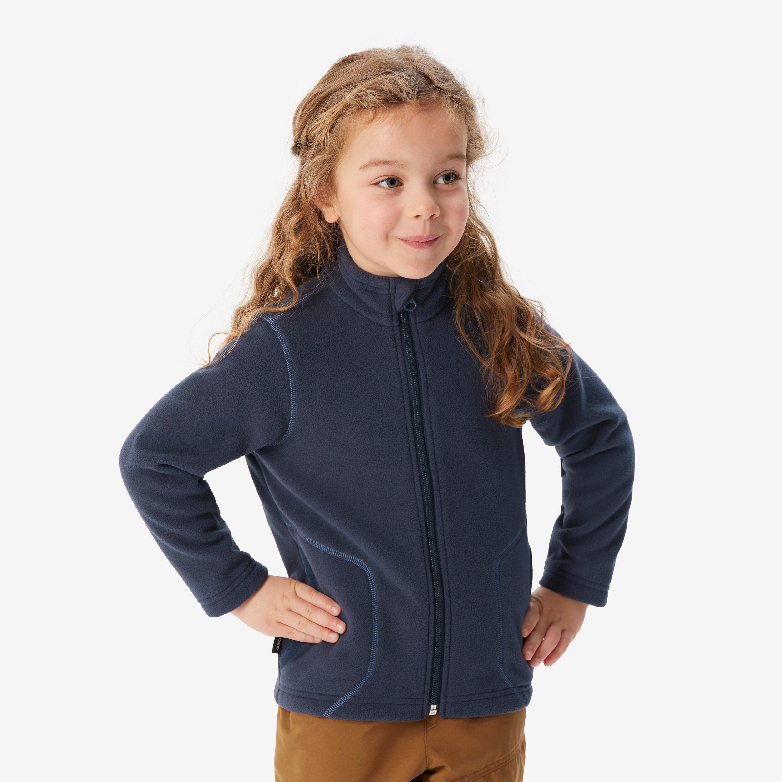 Veste polaire de randonnée enfant 2-6 ans, MH100 zip bleu acier - Image 1