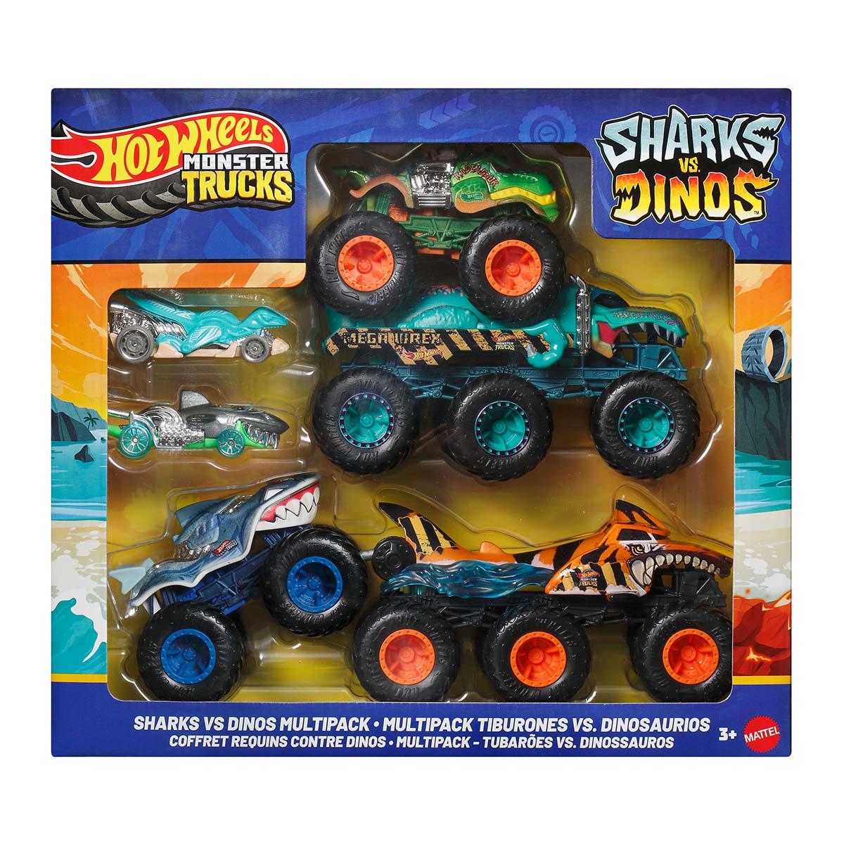 Hot Wheels - Multipack vehículo Sharks vs. Dinos Monster Trucks Hot Wheels. - Image 1
