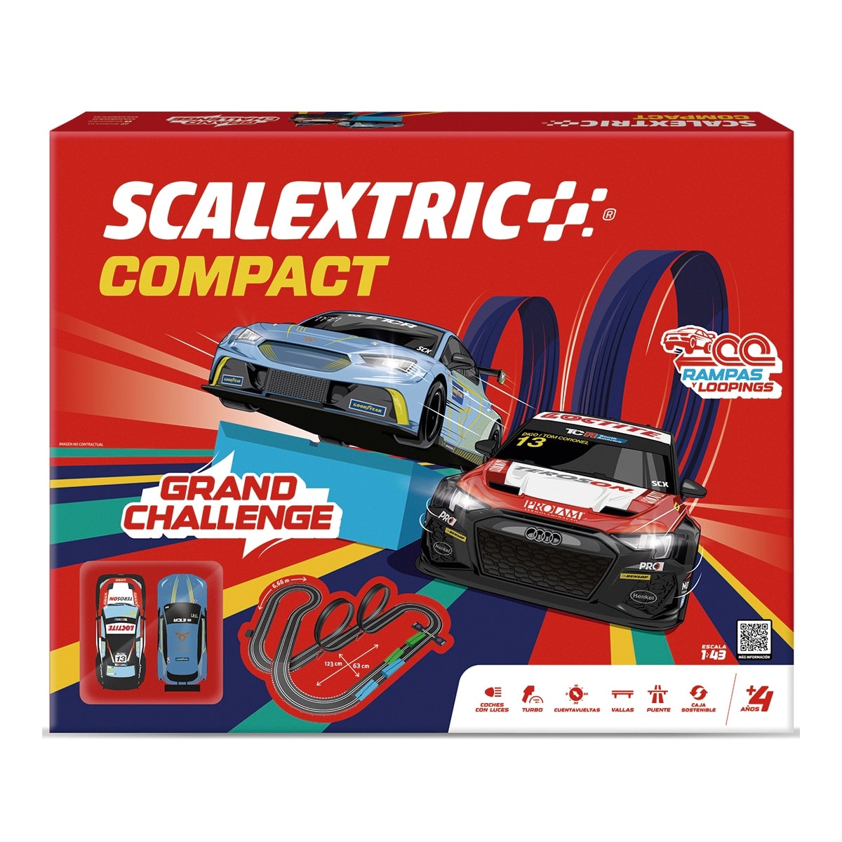 Scalextric - Pistas de carreras eléctrica Compact Grand Challenge Scalextric. - Image 1