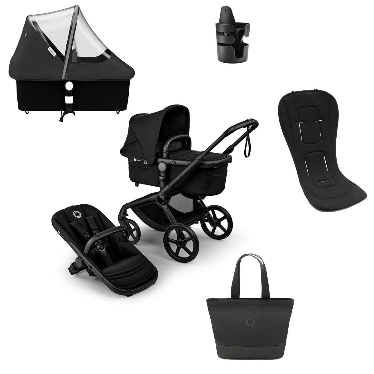 Bugaboo - Pack imprescindibles - verano negro con Colchoneta negra Bugaboo Fox 5 Renew. - Image 1