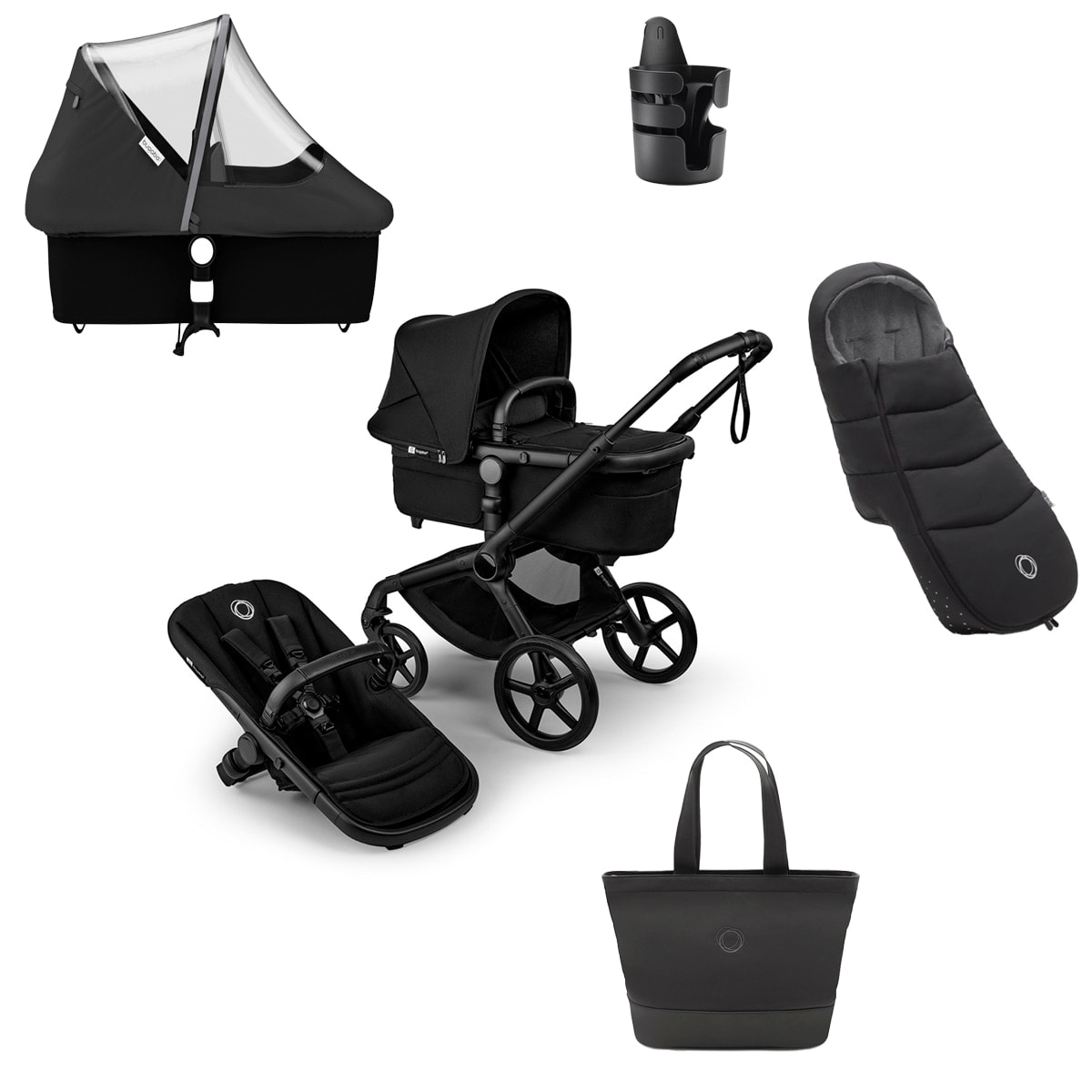 Bugaboo - Pack imprescindibles - invierno negro con saco negro Bugaboo Fox 5 Renew. - Image 1