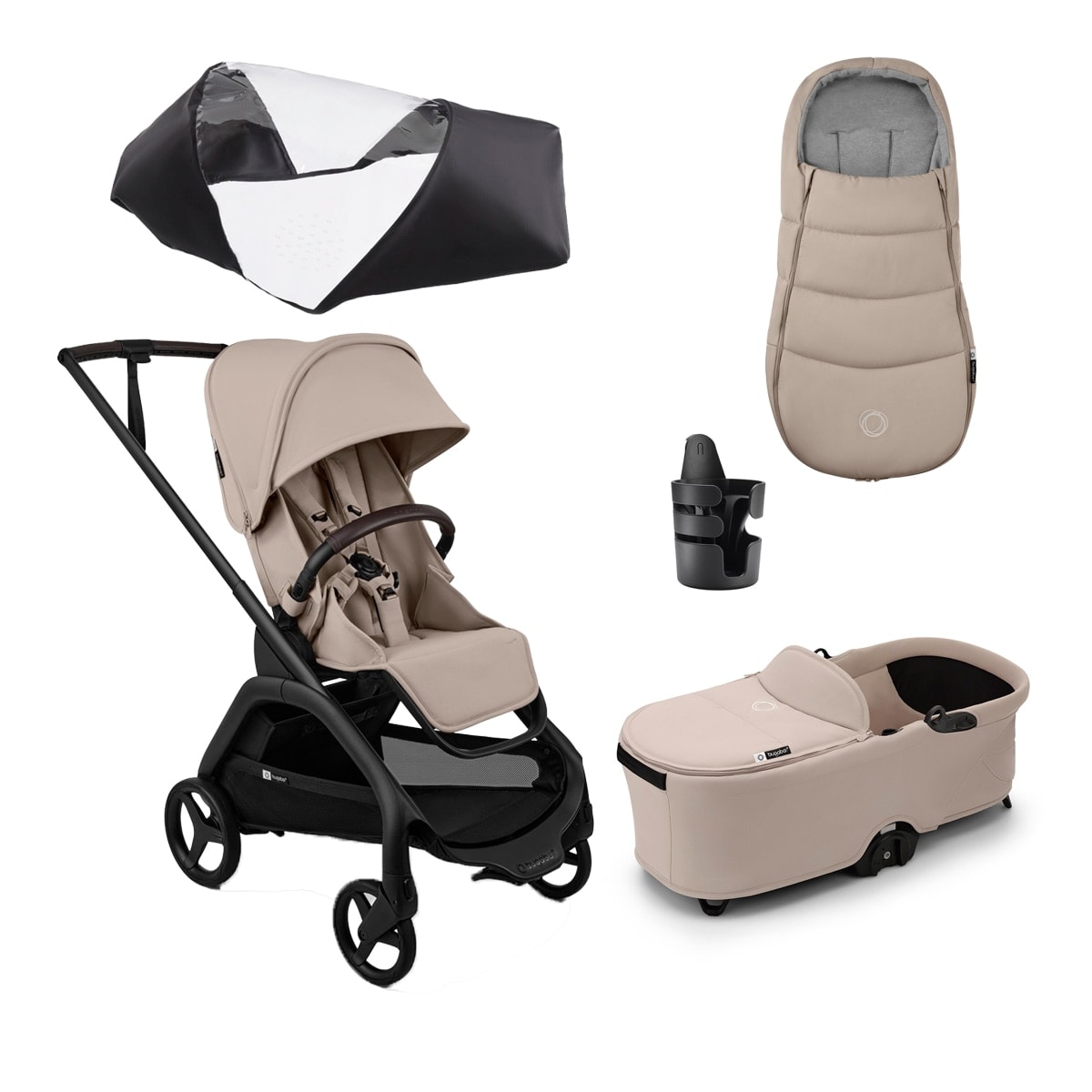Bugaboo - Pack imprescindibles Invierno del coche Bugaboo Dragonfly Plus Color Taupé. - Image 1