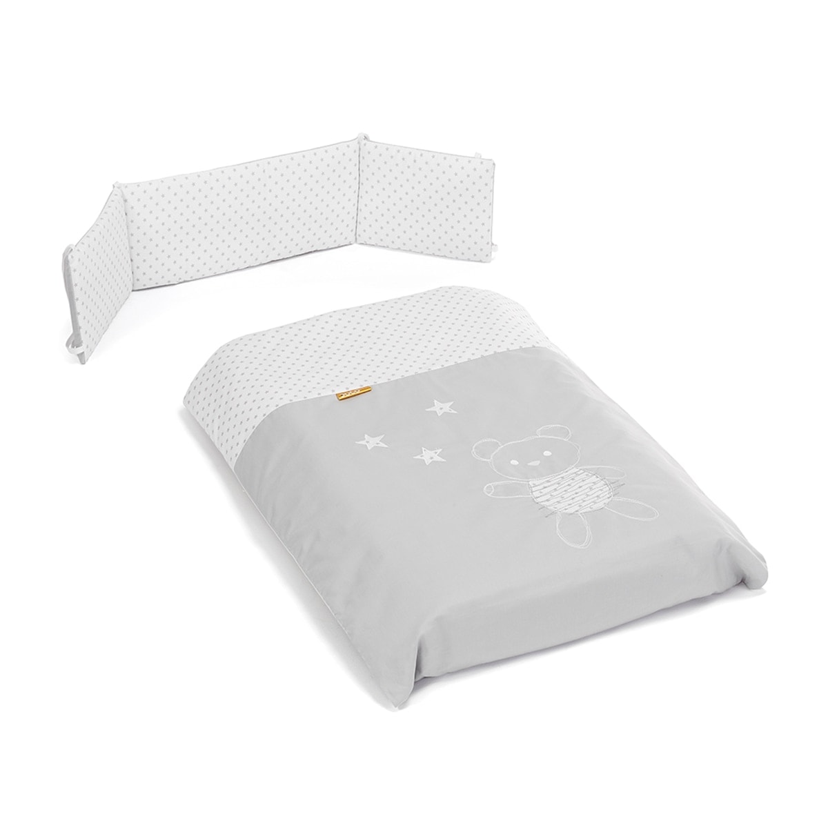 Cotinfant - Juego de Funda Nórdica + Protector para minicuna Doco Sleeping (50 x 90 cm.) Cotinfant Bear gris.. - Image 1