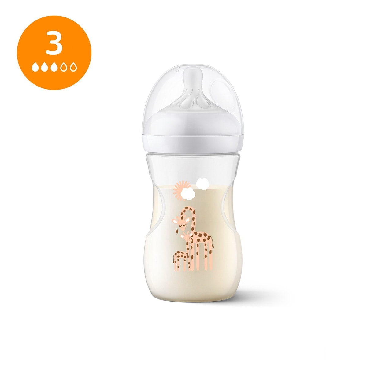 Philips Avent - Biberón 260ml Philips Avent Natural Response, Tetina flujo 3 medio, diseño jirafa. - Image 1