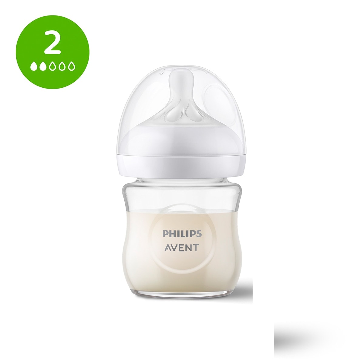 Philips Avent - Biberón de cristal 120ml Philips Avent Response, Tetina flujo 2 lento. - Image 1