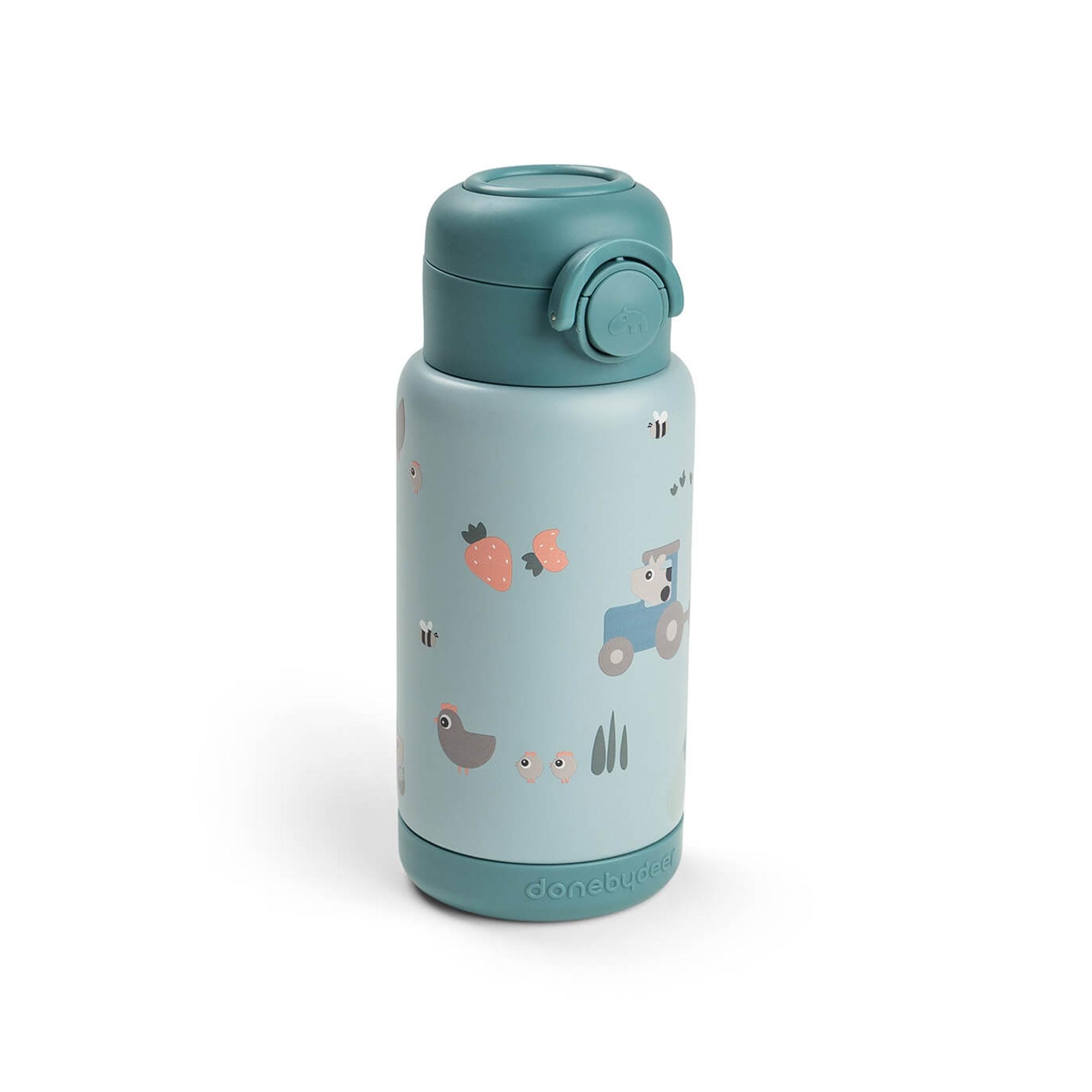 Done by Deer - Botella térmica con pajita Done by Deer 340ml colecc. Tiny Farm. - Image 1