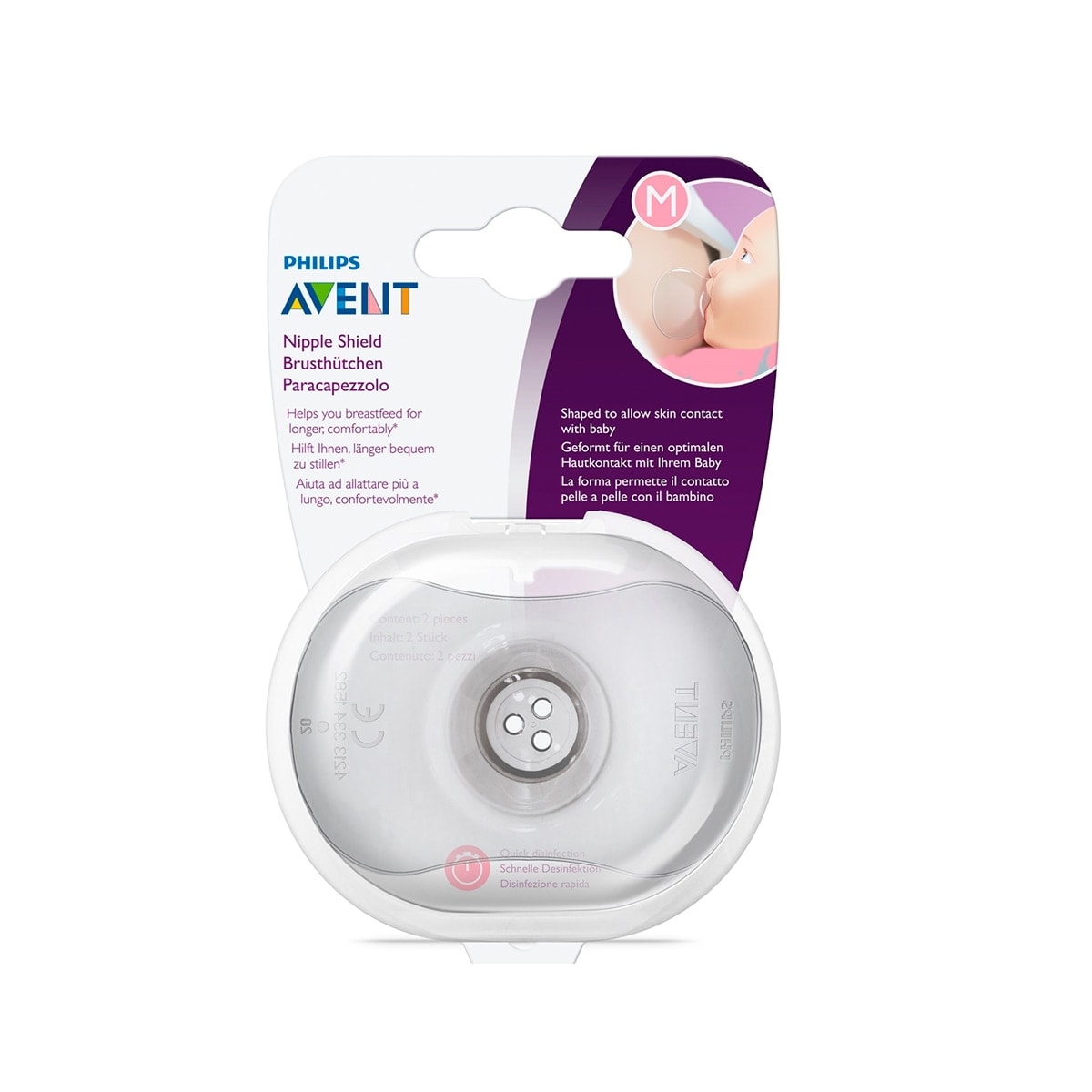 Philips Avent - Pezoneras Philips Avent Talla M Silicona 2 unidades. - Image 1