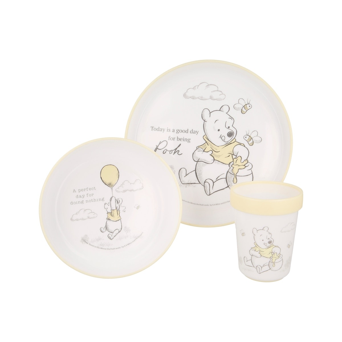 Stor - Vajilla 3 piezas Winnie the Pooh Disney amarillo. - Image 1
