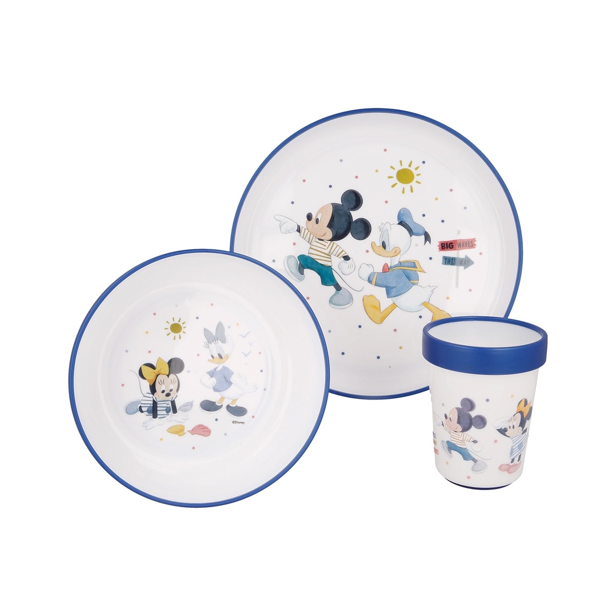Stor - Vajilla 3 piezas Disney Mickey-Minnie azul. - Image 1