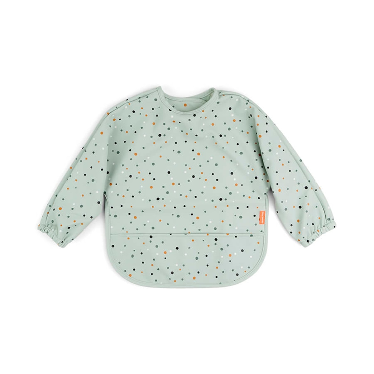 Done by Deer - Babero impermeable Done by Deer con bolsillo recoge migas y mangas Happy dots. - Image 1