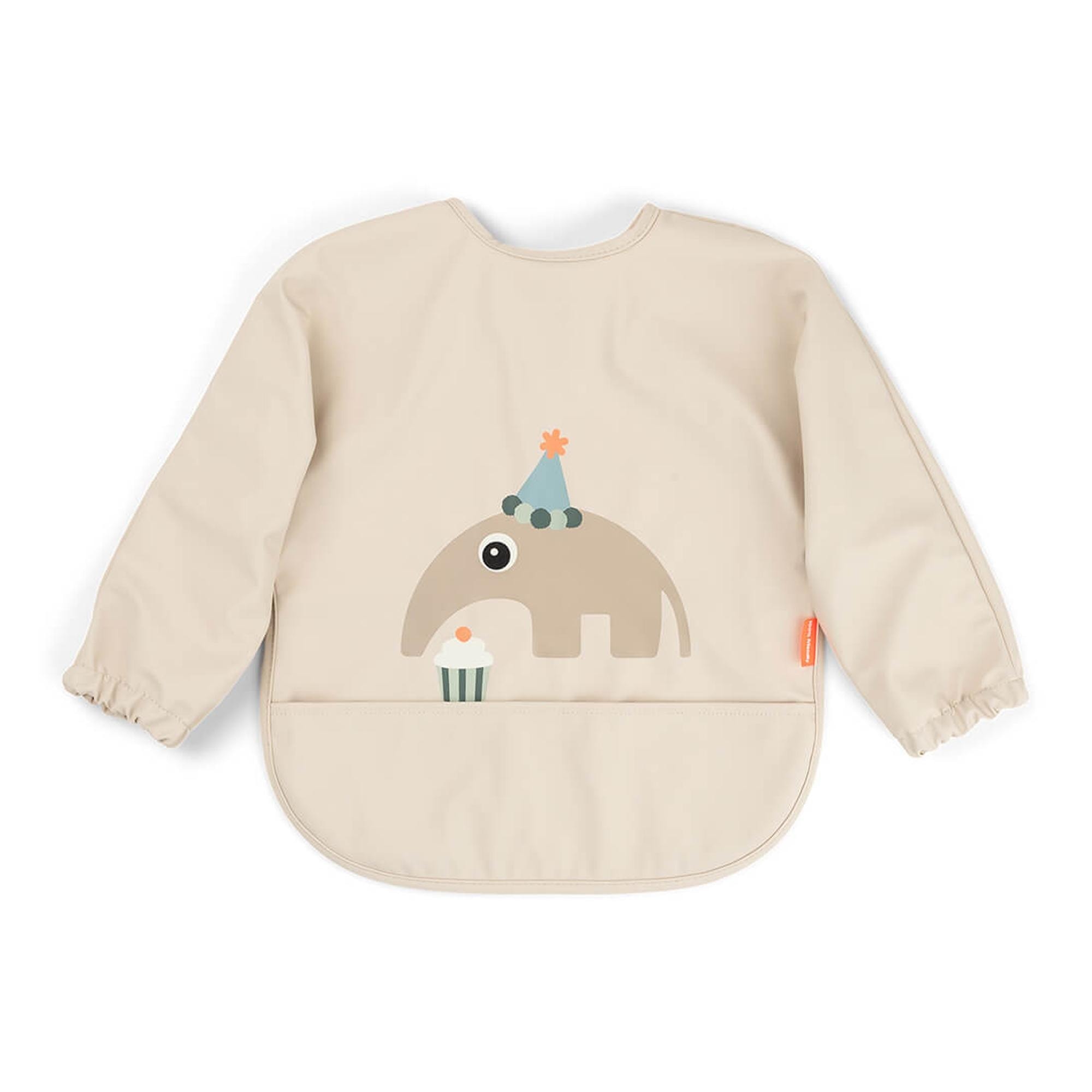 Done by Deer - Babero impermeable Done by Deer con bolsillo recoge migas y mangas Celebration. - Image 1